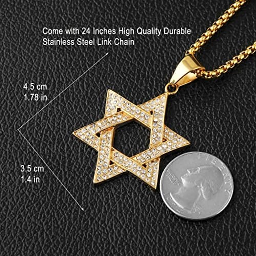 Stainless Steel Star of David Pendant for Women and Men