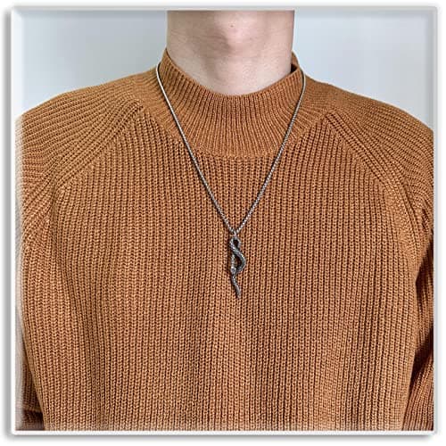 Xusamss Punk Rock Stainless Steel Animal Snake Pendant Necklace
