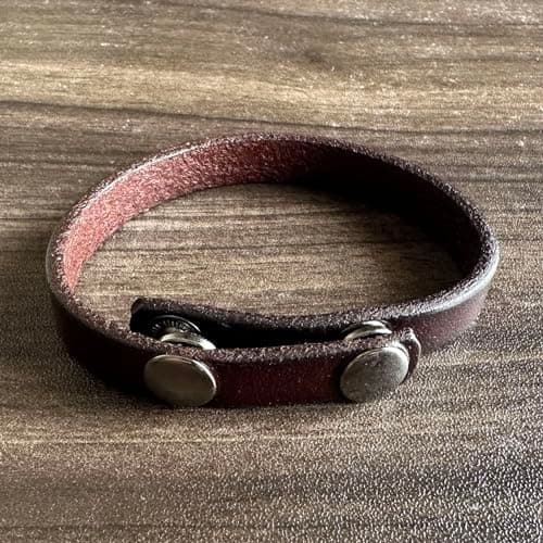 Pitmmord Punk Rock Thin Faux Leather Wristband Adjustable Arm Cuff