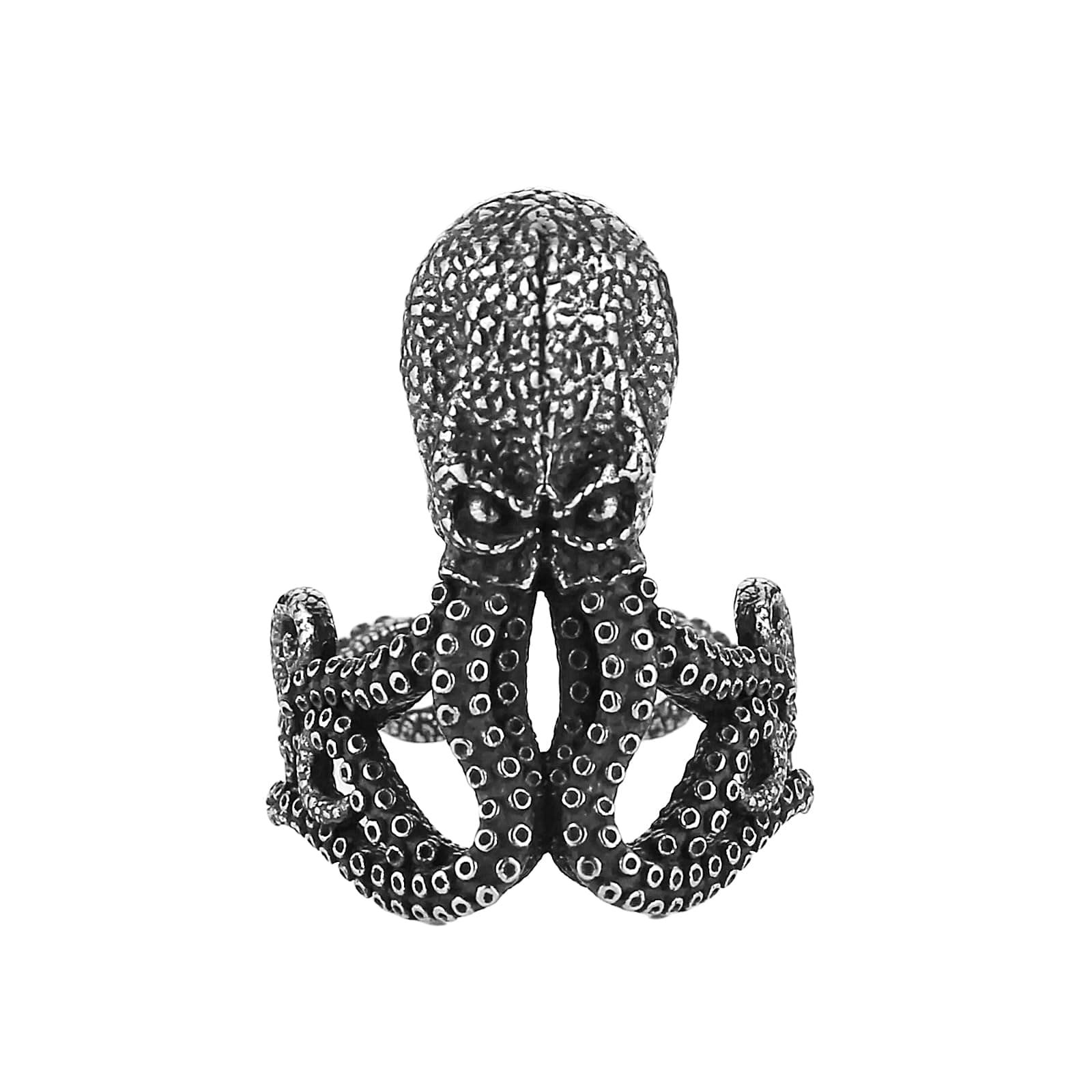 HZMAN Men's & Women's Octopus Stainless Steel Gothic Punk Cuttlefish Ring Halloween Jewelry Gift