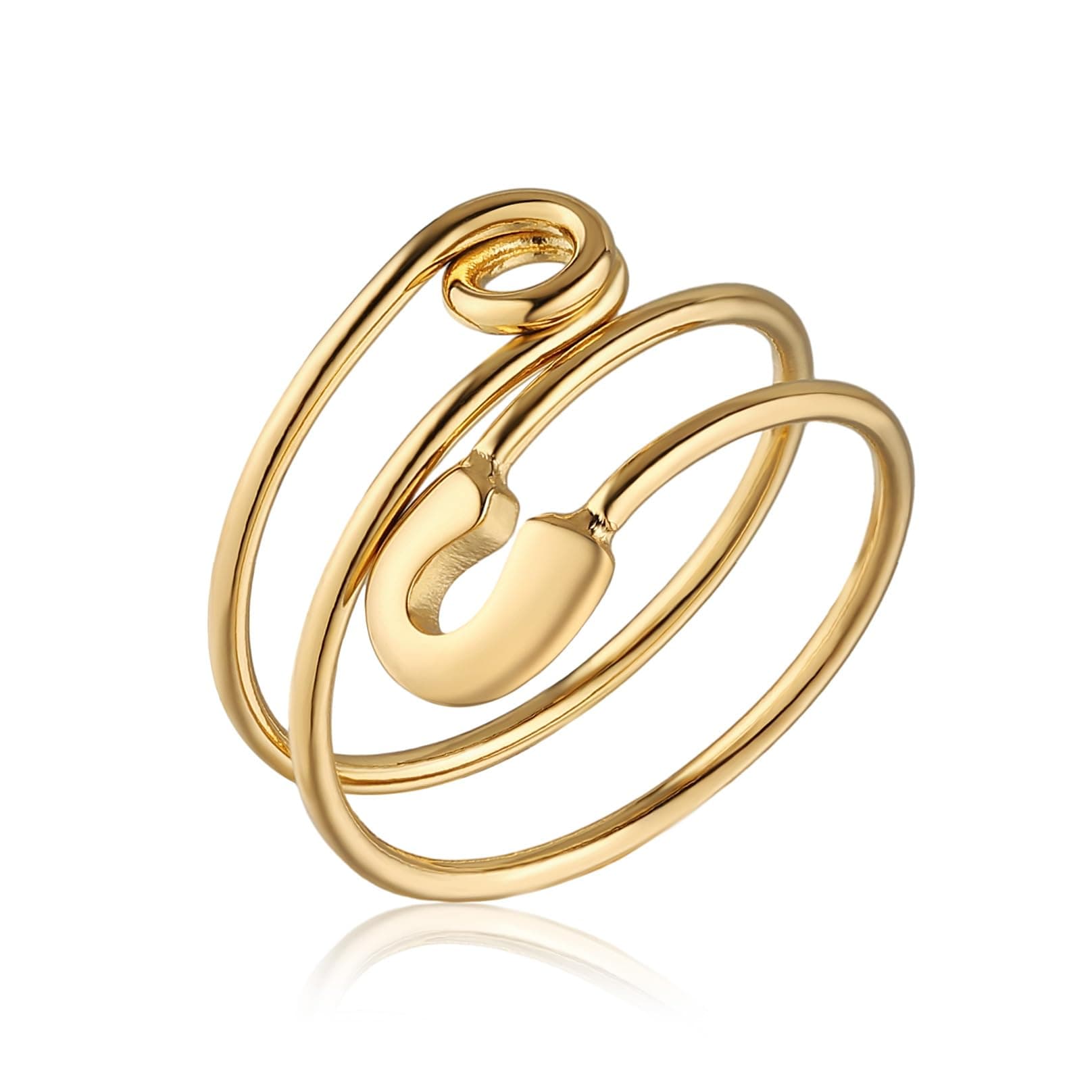 HZMAN 14K Gold Plated Open Stackable Ring for Women Adjustable Thumb Jewelry Gift