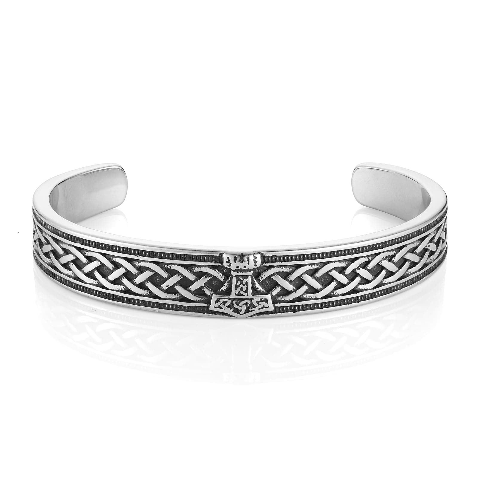 HZMAN Nordic Viking Celtic Knot Bracelet for Men Infinity Stainless Steel Bangle