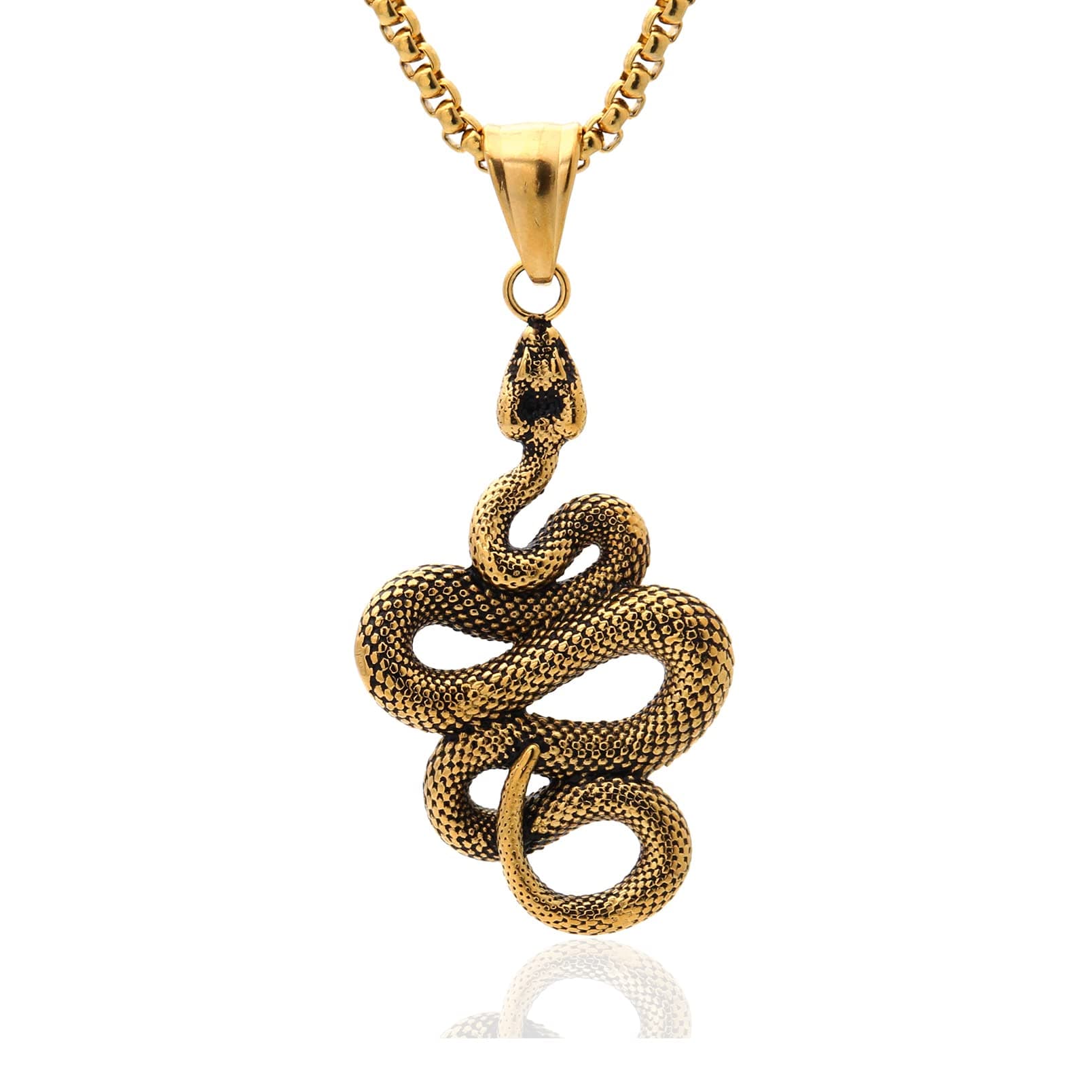 Heavstjer Punk Animal Snake Pendant Necklace