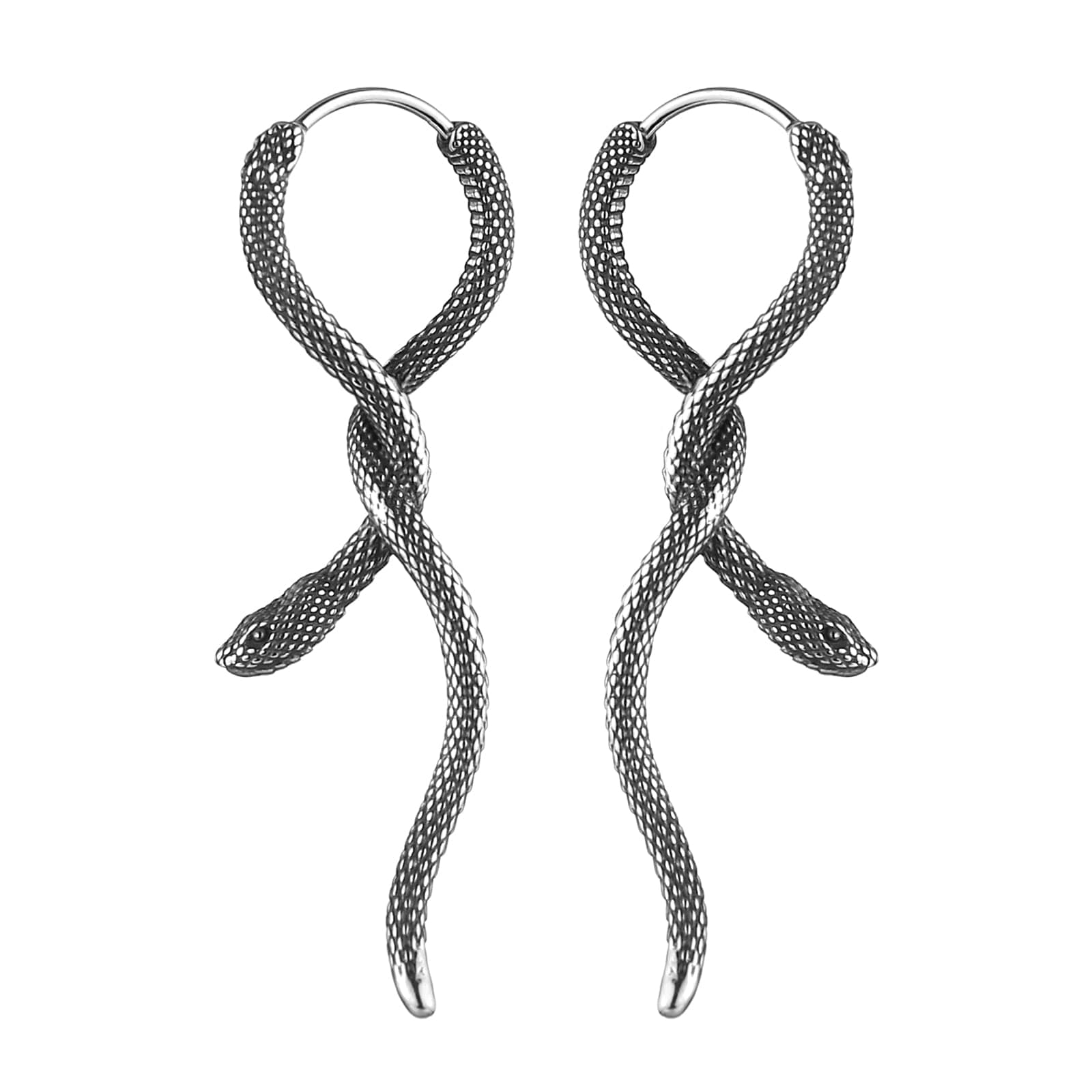 Snake Earrings Stainless Steel Retro Gothic Punk Hoop Earring Biker Party Jewelry Gift