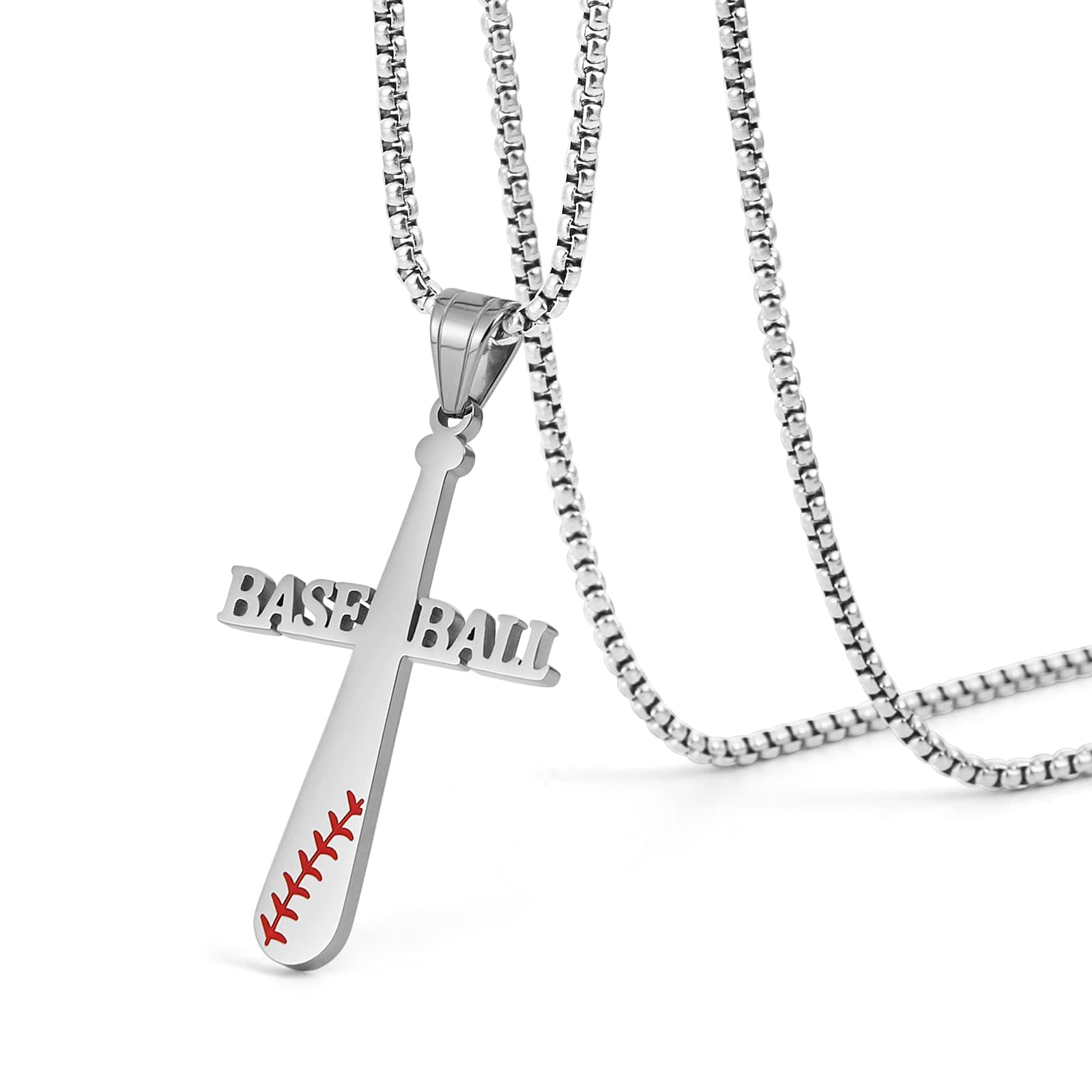 HZMAN To My Son Baseball Cross Necklace - I CAN DO ALL THINGS Bible Verse Gift