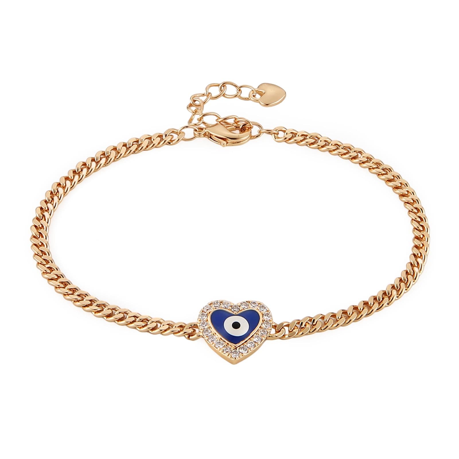 Rose Gold Plated Evil Eye Bracelet for Women Girls