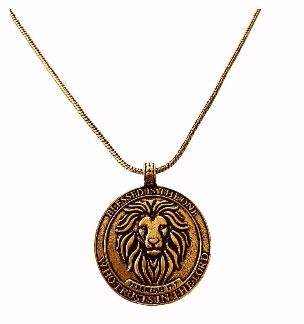 GUAAFA Blessed Lion Pendant Locket Necklaces - Christian Faith Jewelry for Men & Women