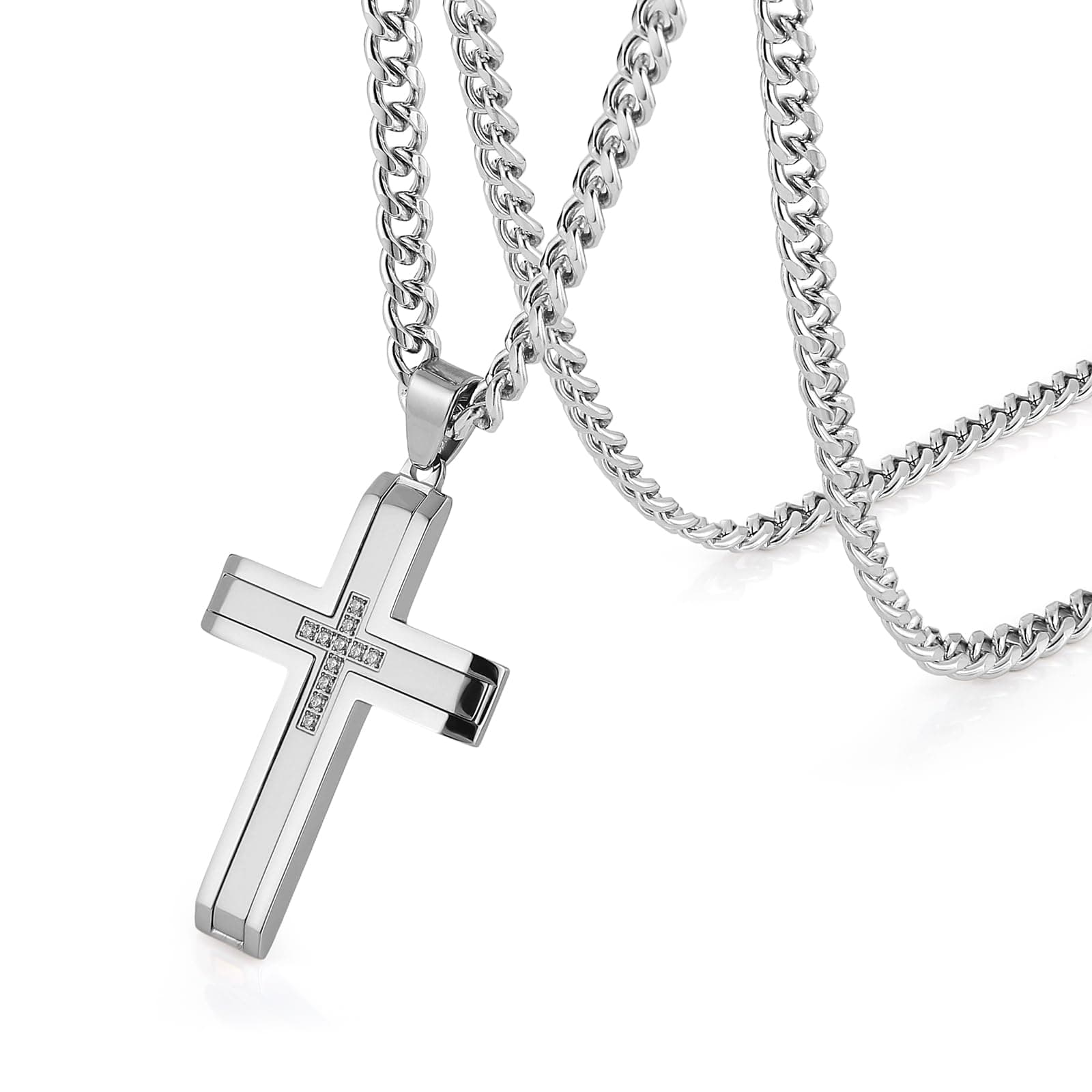 Stainless Steel Minimalist Cross Necklace for Men and Boys