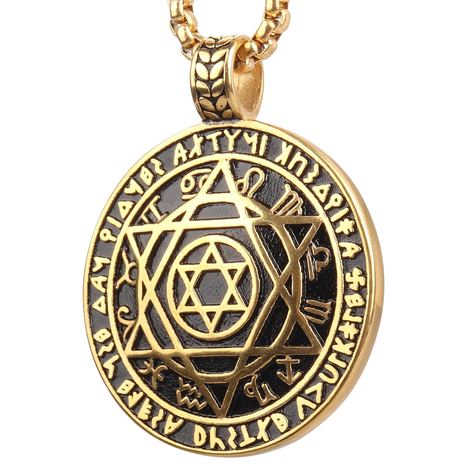 ChicGems Solomon Six Pointed Star of David Necklace for Men & Women