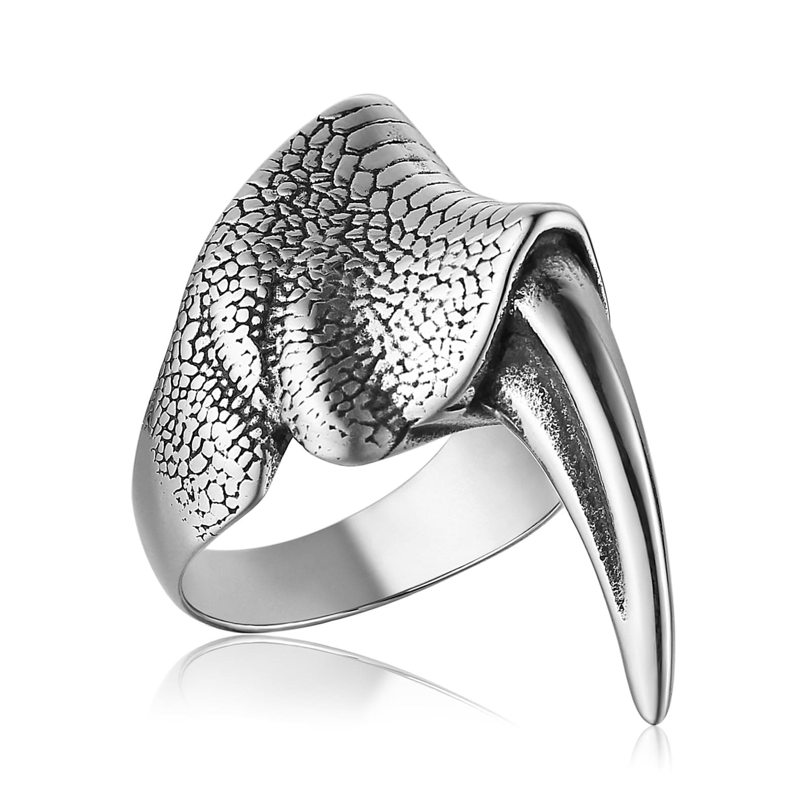 HZMAN Men's Stainless Steel Dragon Claw Gothic Punk Claw Ring Halloween Jewelry Gift