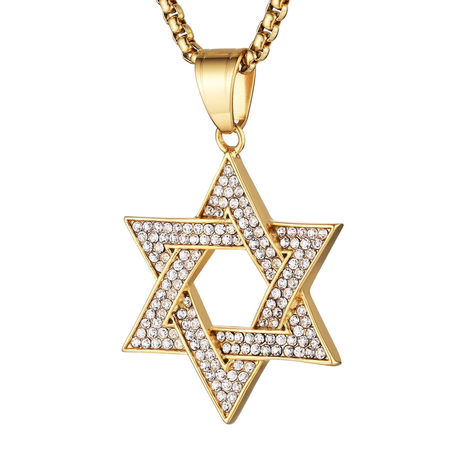 Stainless Steel Star of David Pendant for Women and Men