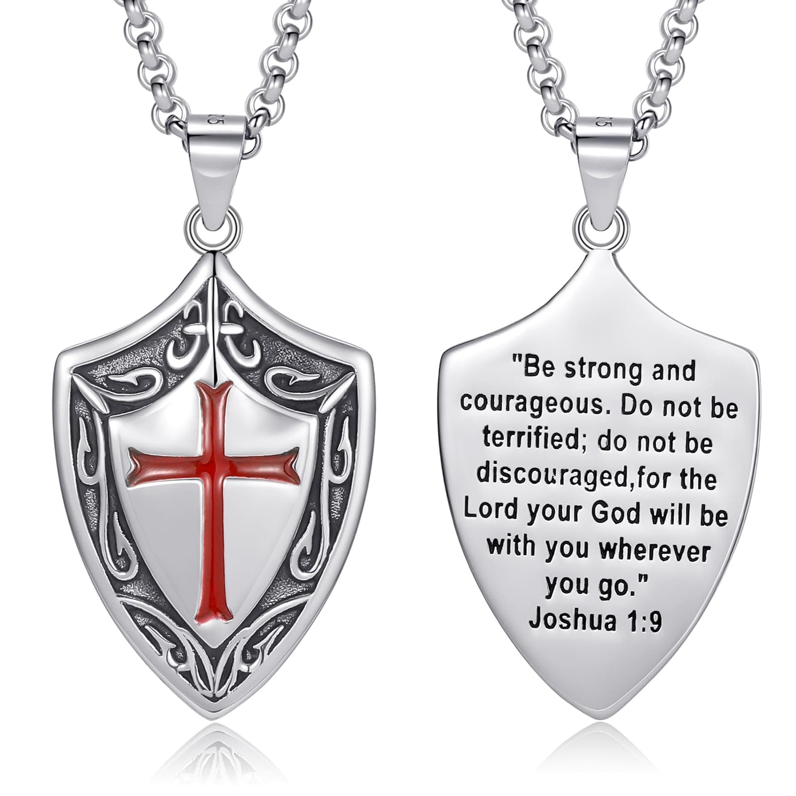 LES OSEWA Sterling Silver Celtic Cross Necklace for Men & Women Christian Jewelry