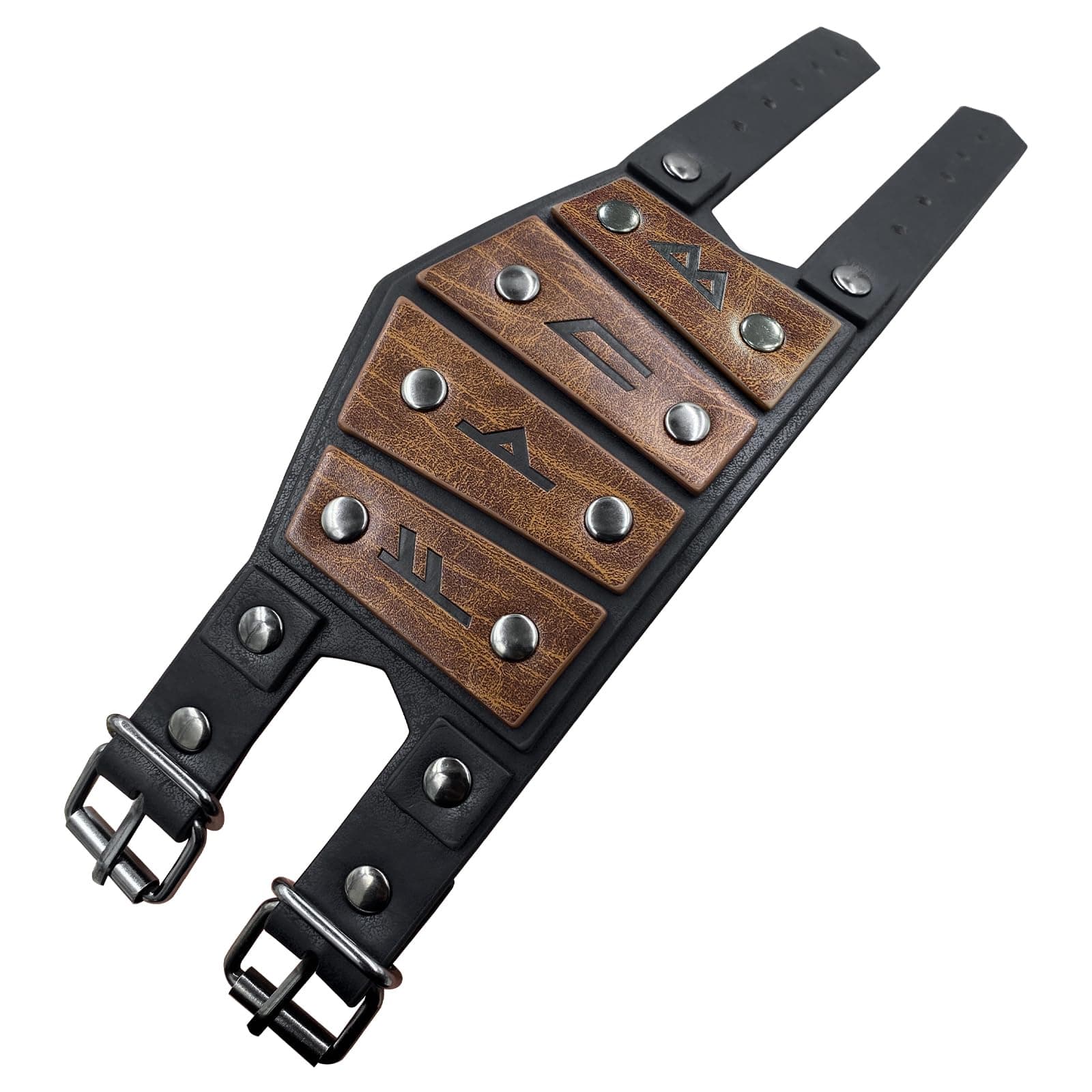 HiiFeuer Viking Runes Faux Leather Cuff Bracelet