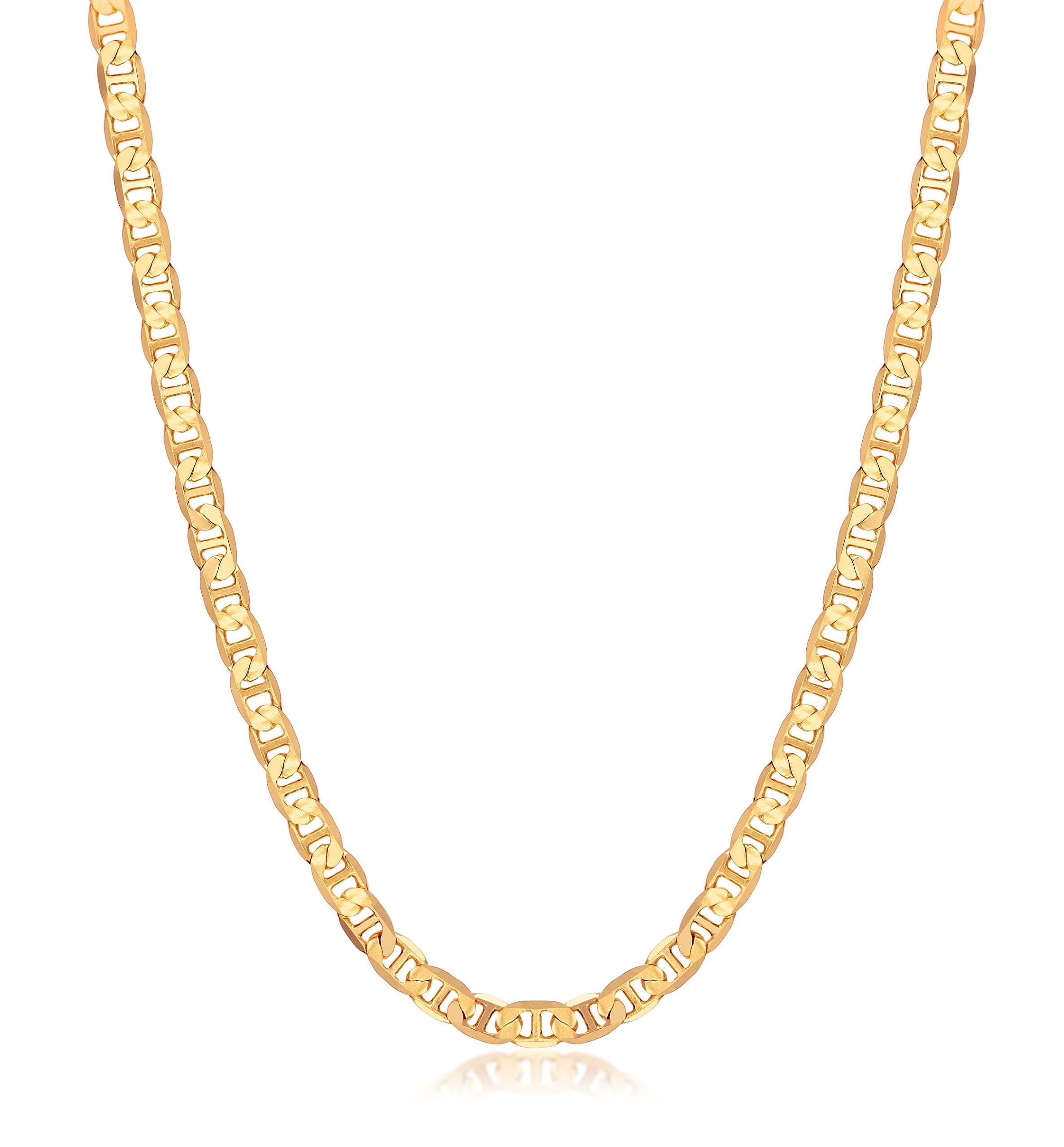 Barzel Brazilian Made 18K Gold Plated Women's Flat Mariner Necklace