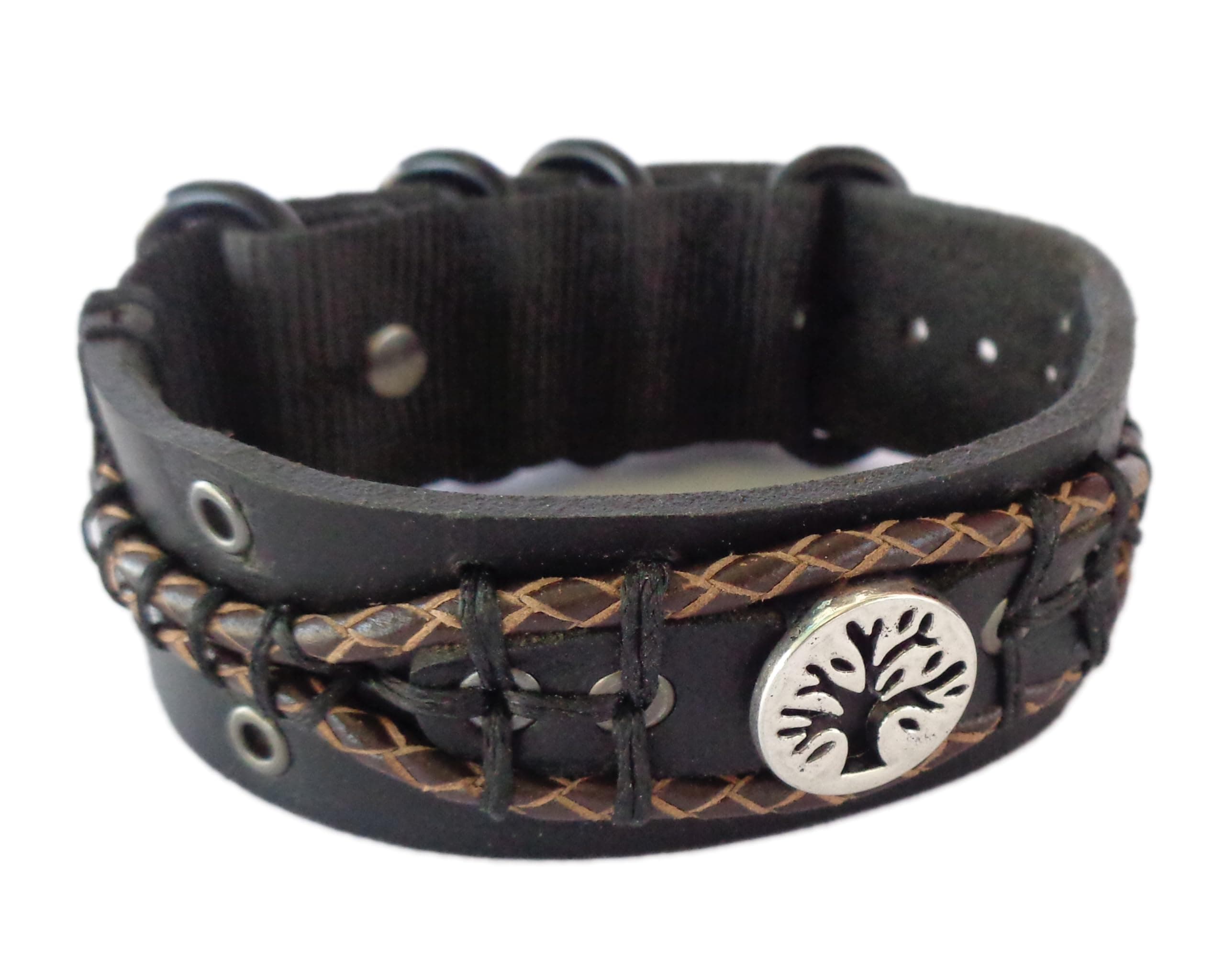Men's Leather Tree of Life Bracelet - Christian Gift from Lost Tribe Designs
