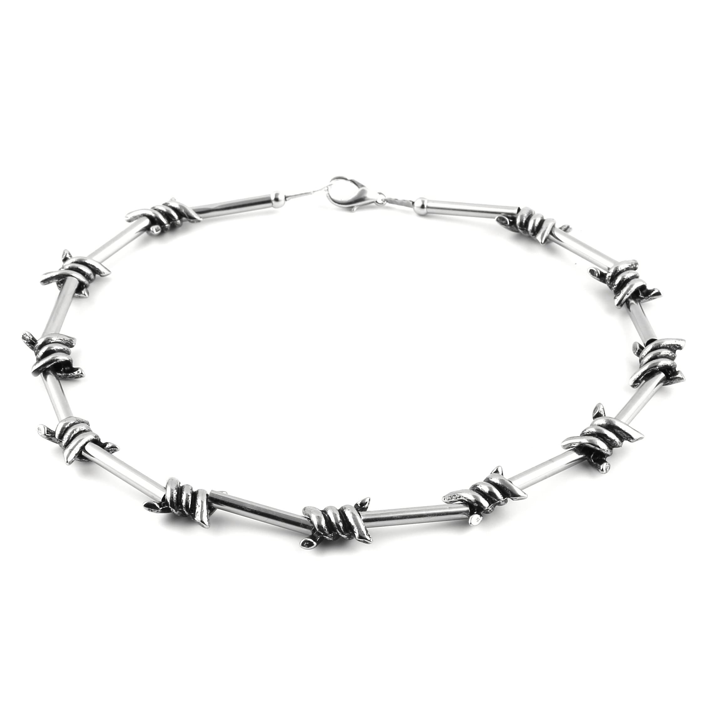 Barbed Wire Necklace for Men, Punk Gothic Style