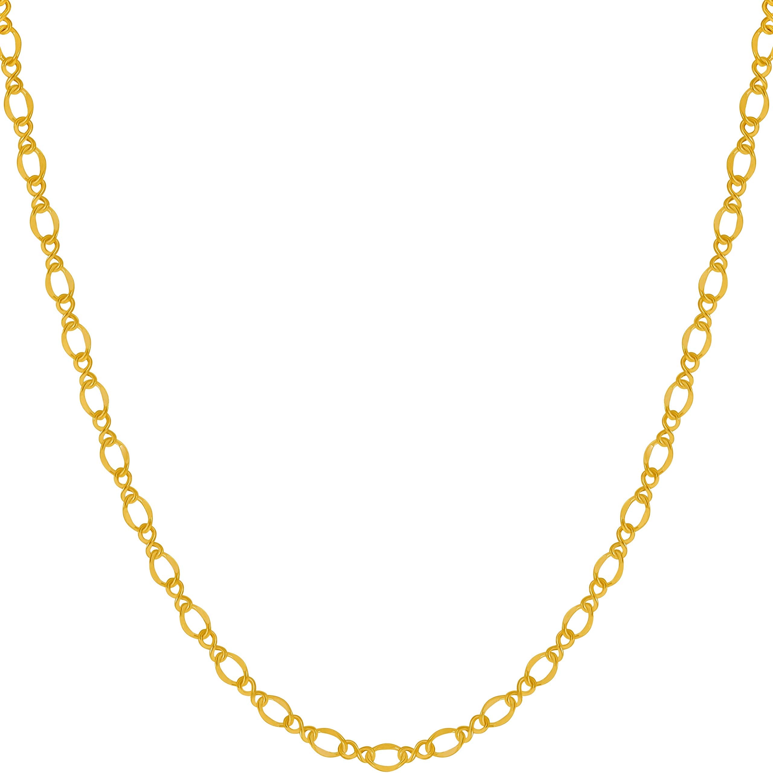 Lifetime 24k Gold Plated 2.5mm Italian Figaro Chain Necklace