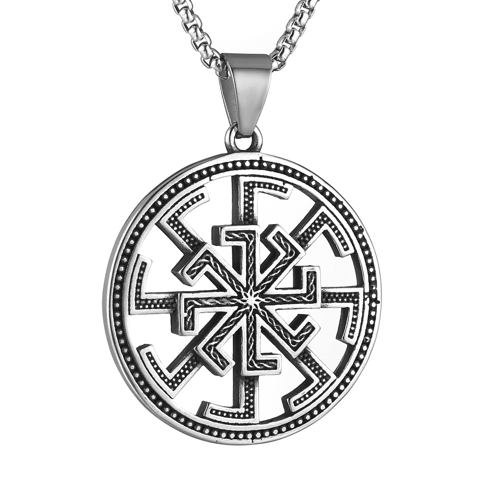 HZMAN Kolovrat Stainless Steel Retro Slavic Pendant Jewelry Gift