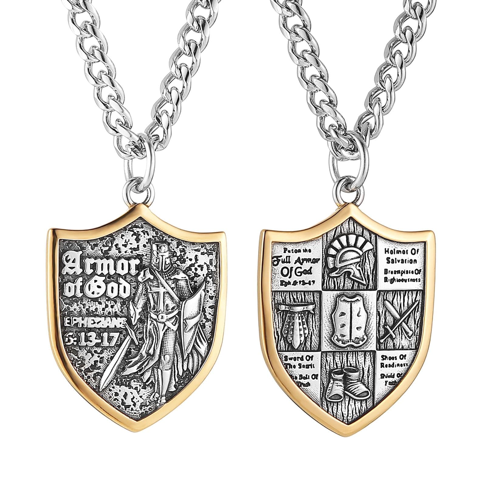 HZMAN Men's Stainless Steel Red Cross Templar Necklace Gift
