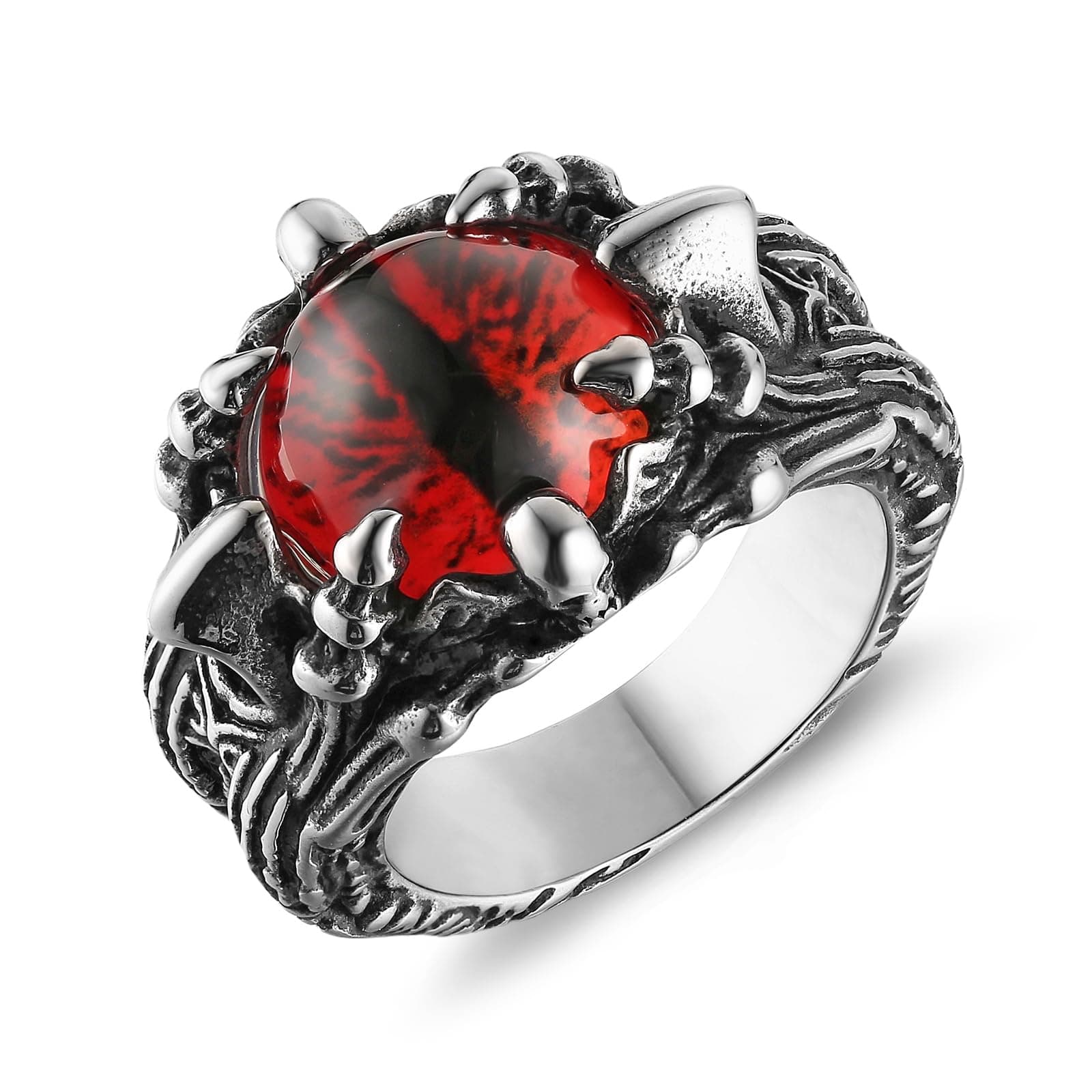 HZMAN Men's Gothic Devil's Eye Demon Claw Ring for Punk Halloween