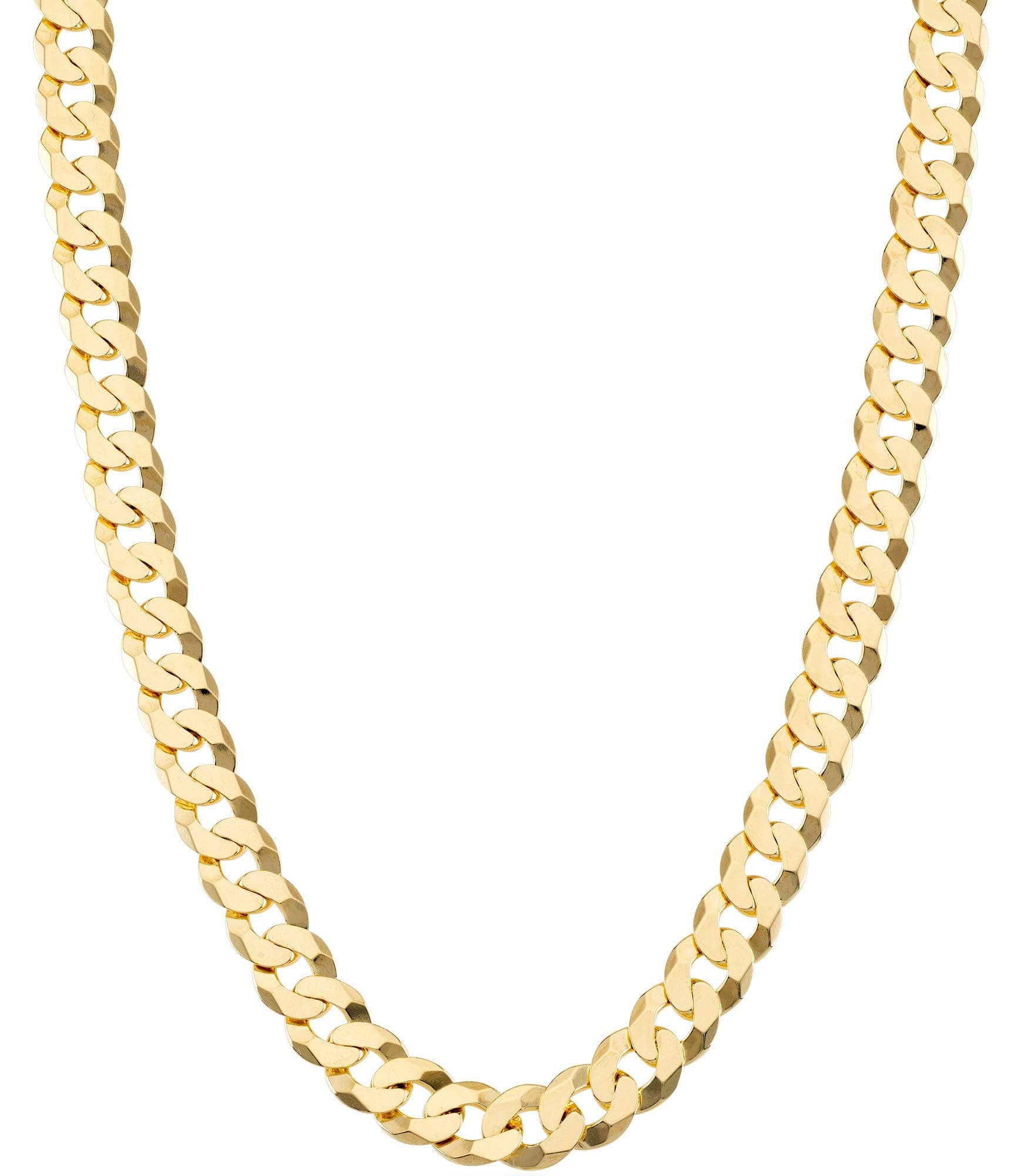 Miabella Italian Sterling Silver & 18K Gold Cuban Link Chain Necklace