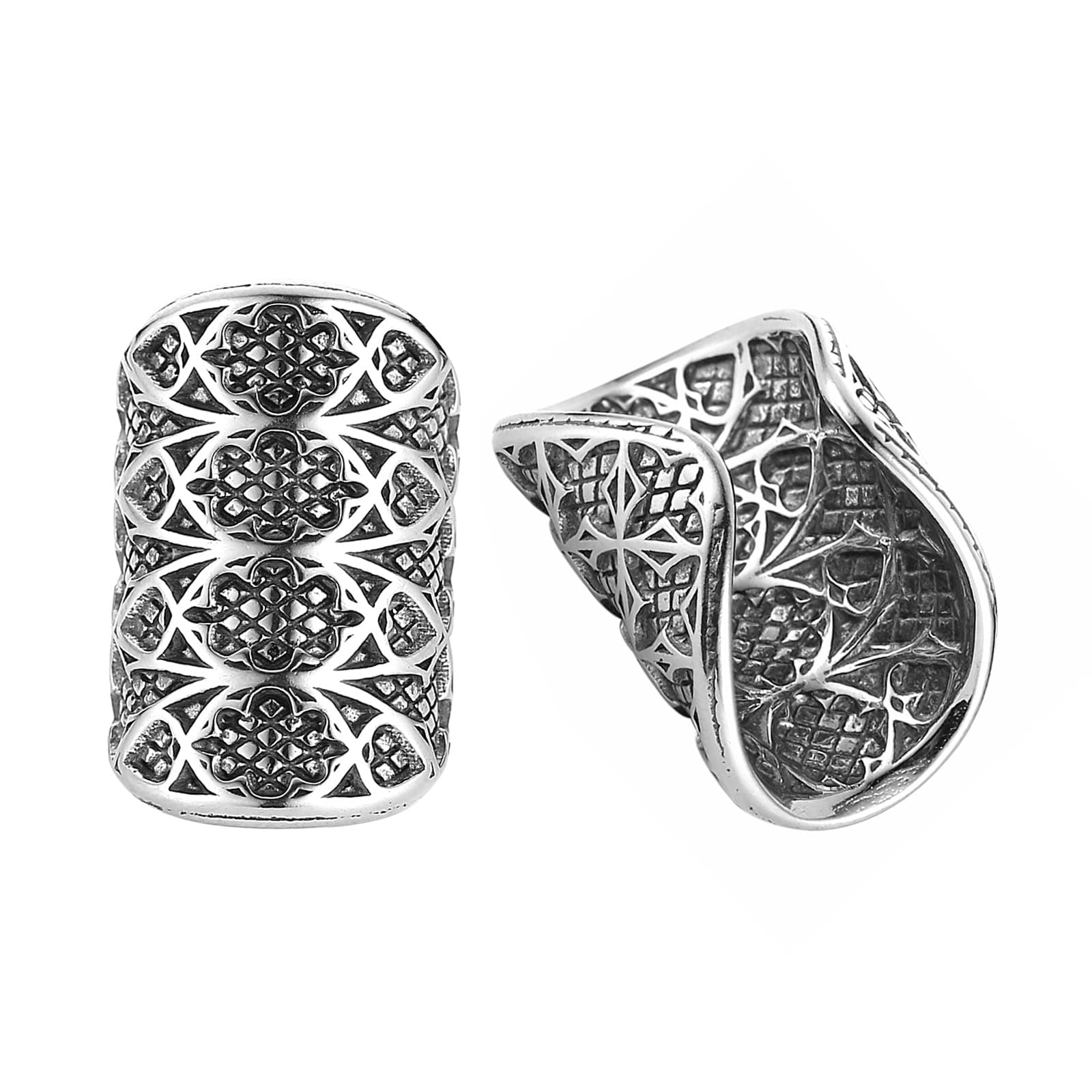 HZMAN Stainless Steel Retro Broad Ear Cuff Earrings for Men & WomenGift