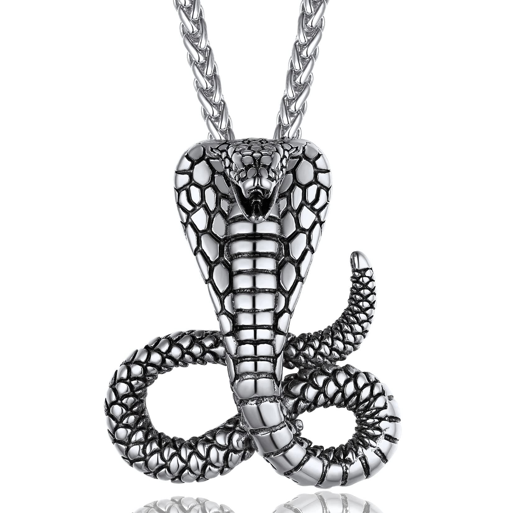 Retro Cobra Snake Necklace for Gothic Jewelry Fans
