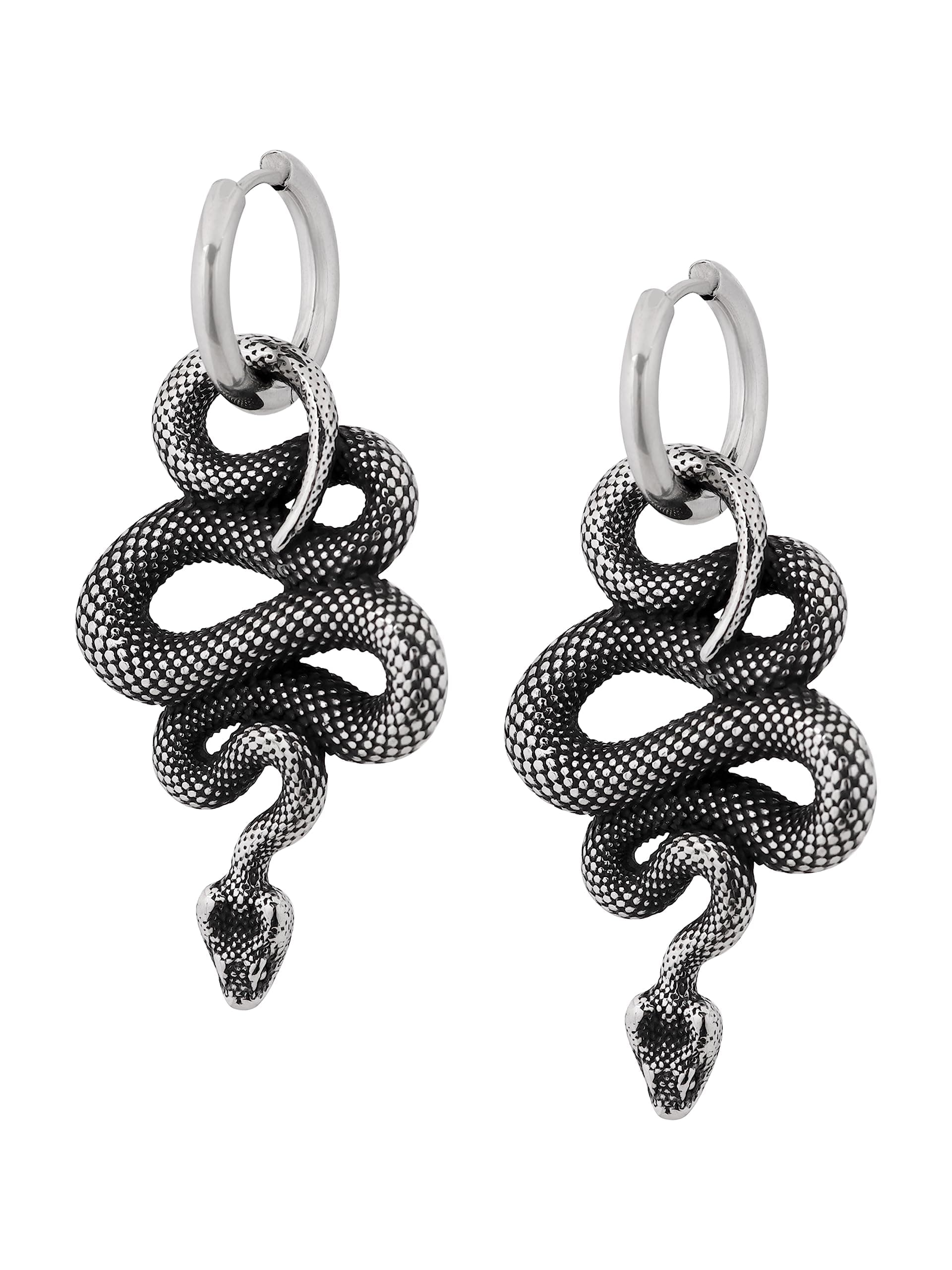 Sacina Gothic Punk Snake Dangle Earrings, Grunge Jewelry Gift for Women