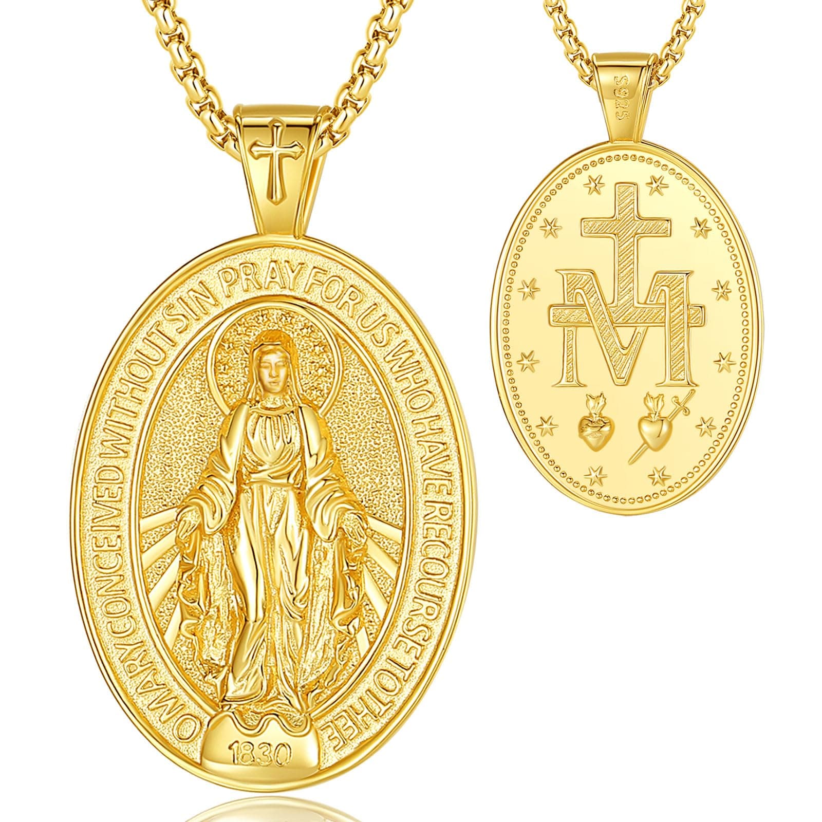 Sterling Silver Religious Necklace for Men and Women