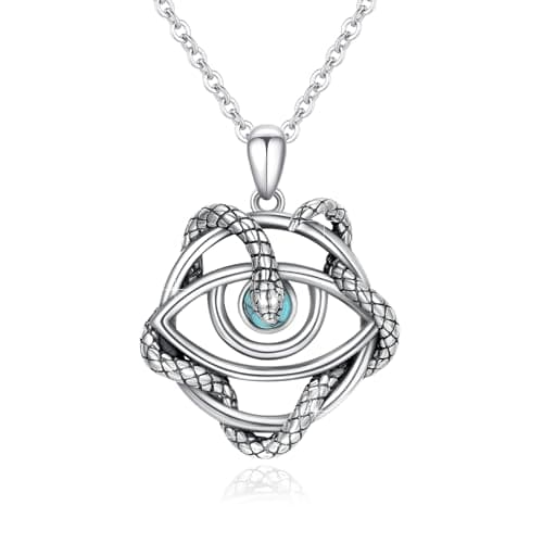 Silikepa 925 Sterling Silver Mysterious Snake Pendant Necklace