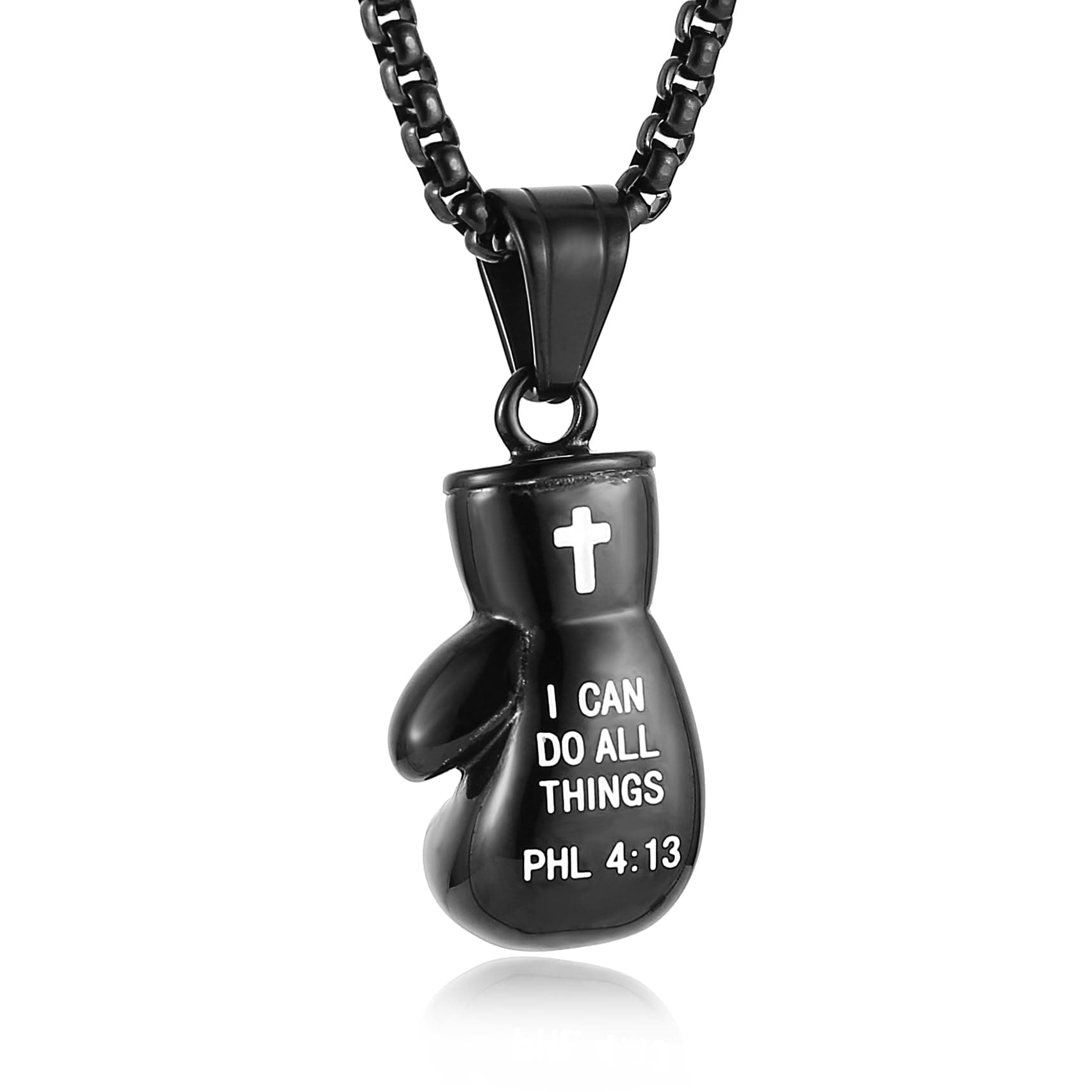 HZMAN Punk Stainless Steel Boxing Glove Chain Pendant Necklace