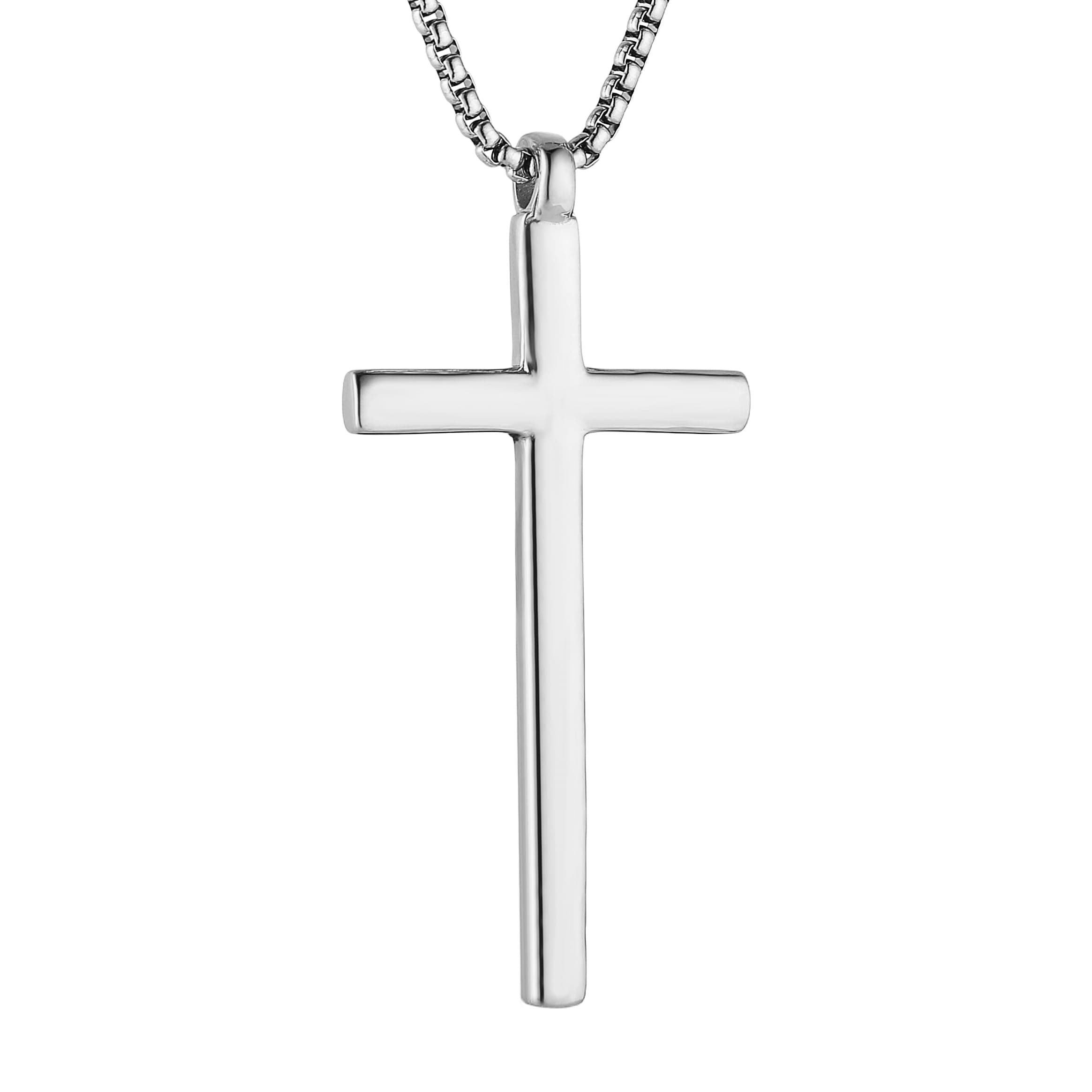 HZMAN Large Cross Necklace for Men Stainless Steel Retro Gift