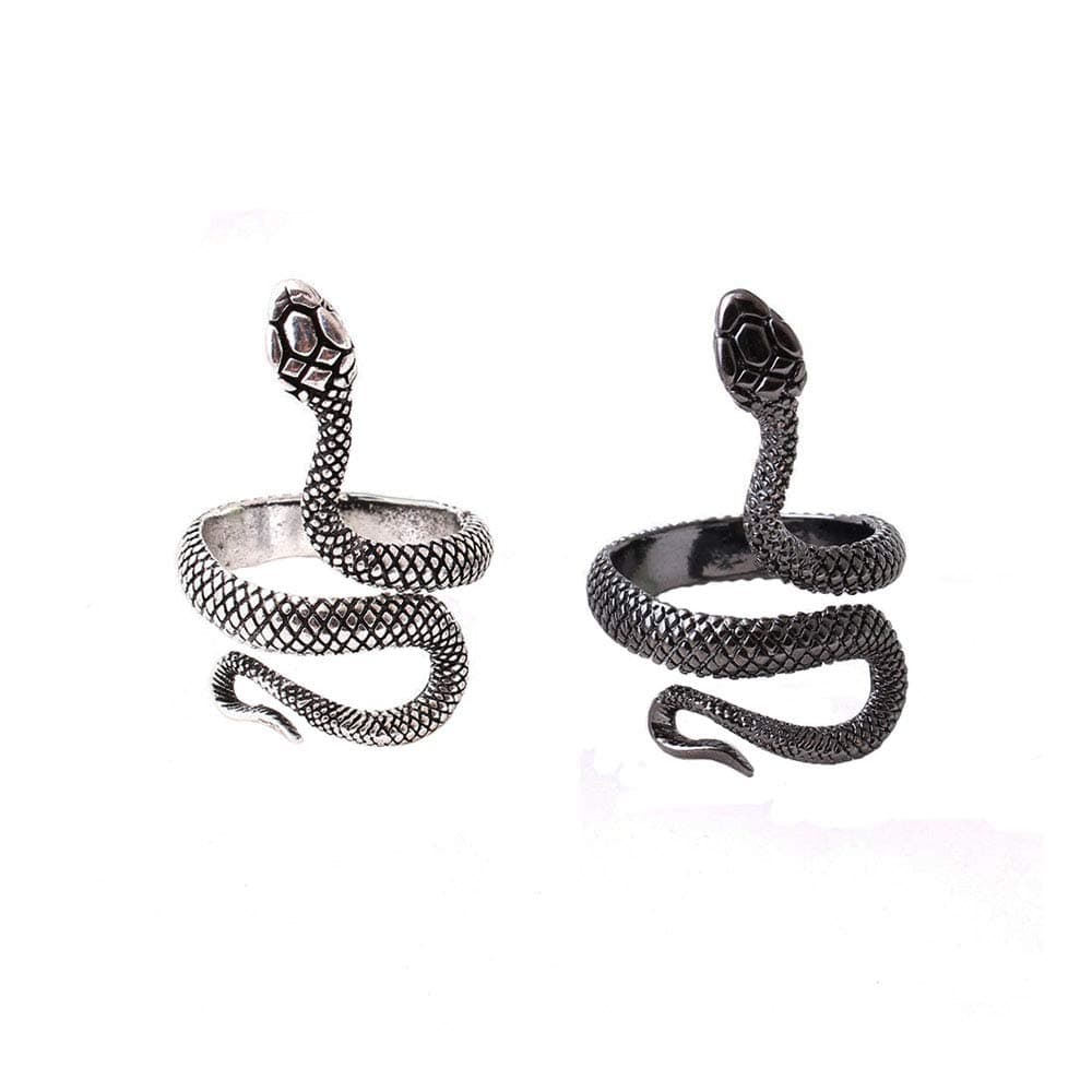 Acxico Punk Men's Adjustable Snake Finger Ring Jewelry