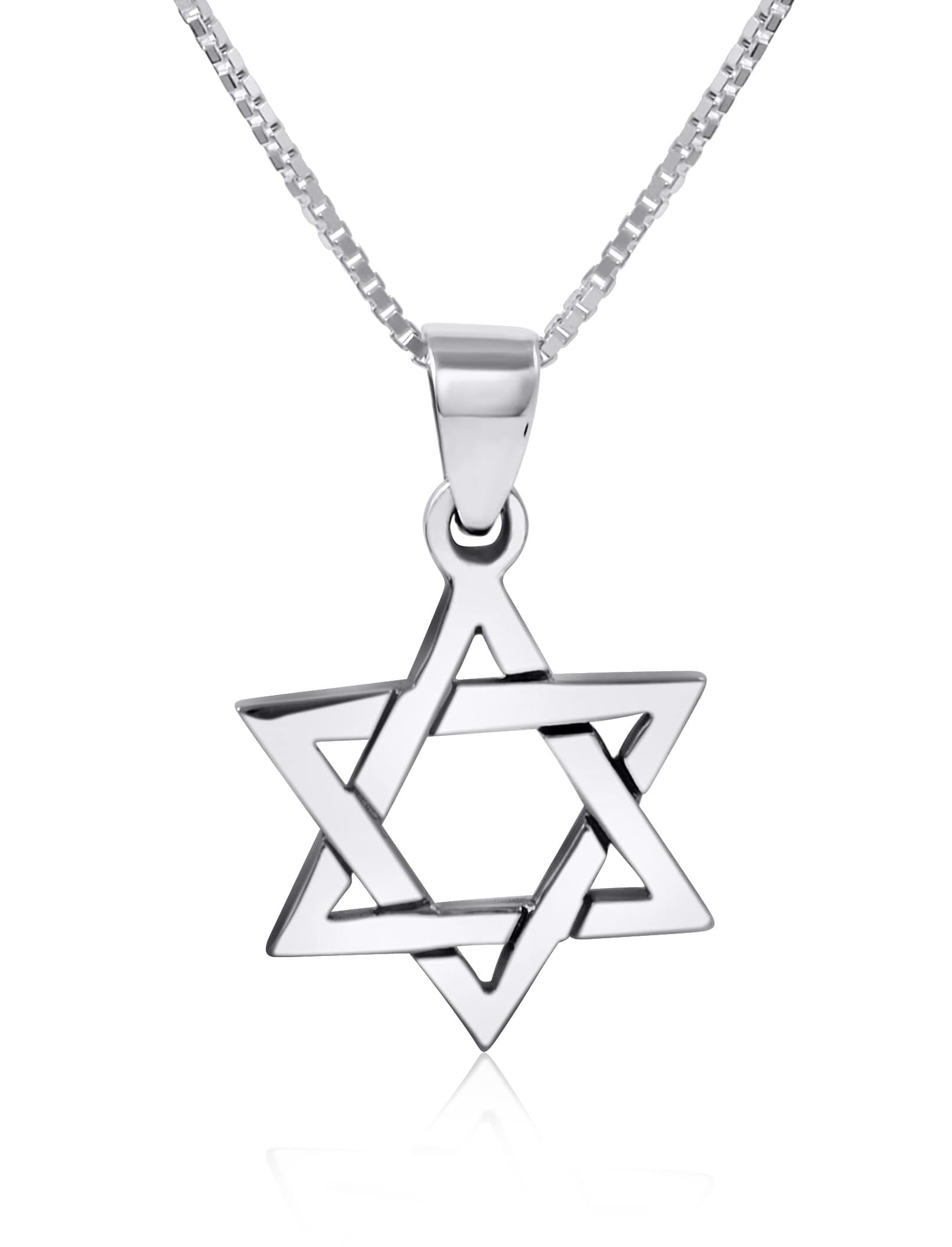 AJDesign Classic Star of David Necklace Pendant 925 Sterling Silver Jewish Jewelry