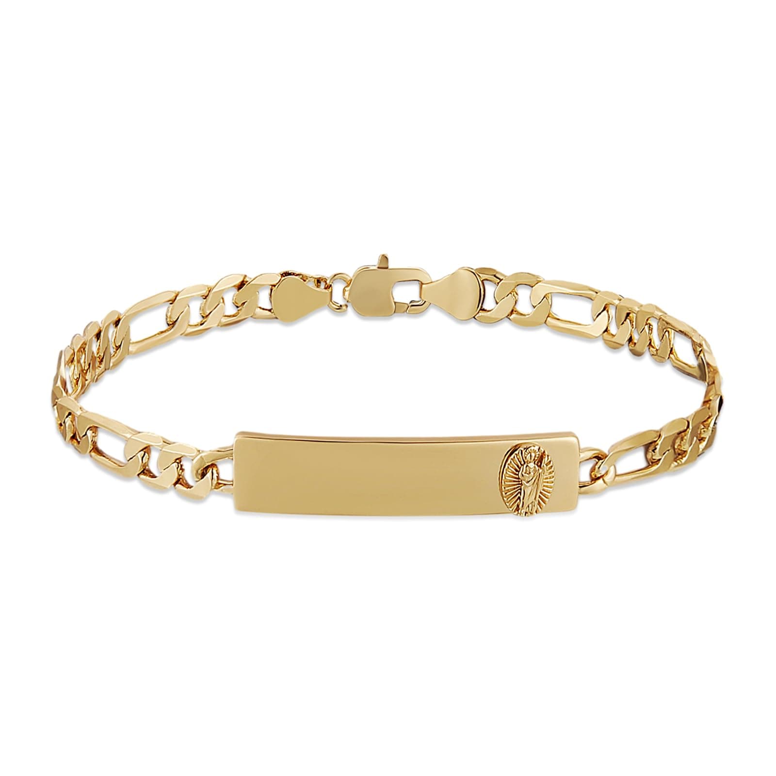 14K Gold Plated Figaro Chain Link Bracelet for Women Men