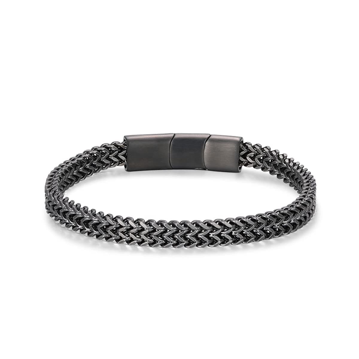 Stainless Steel Magnetic Clasp Mens Franco Chain Bracelet