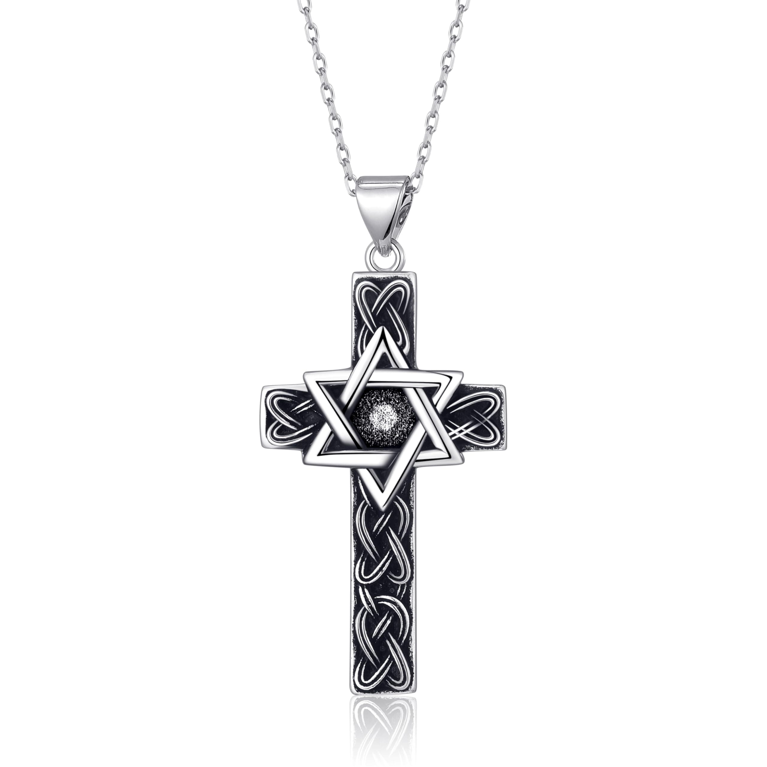 TALYKONG Celtic Cross Necklace & Star of David for Men & Women Judaic Jewelry Gifts