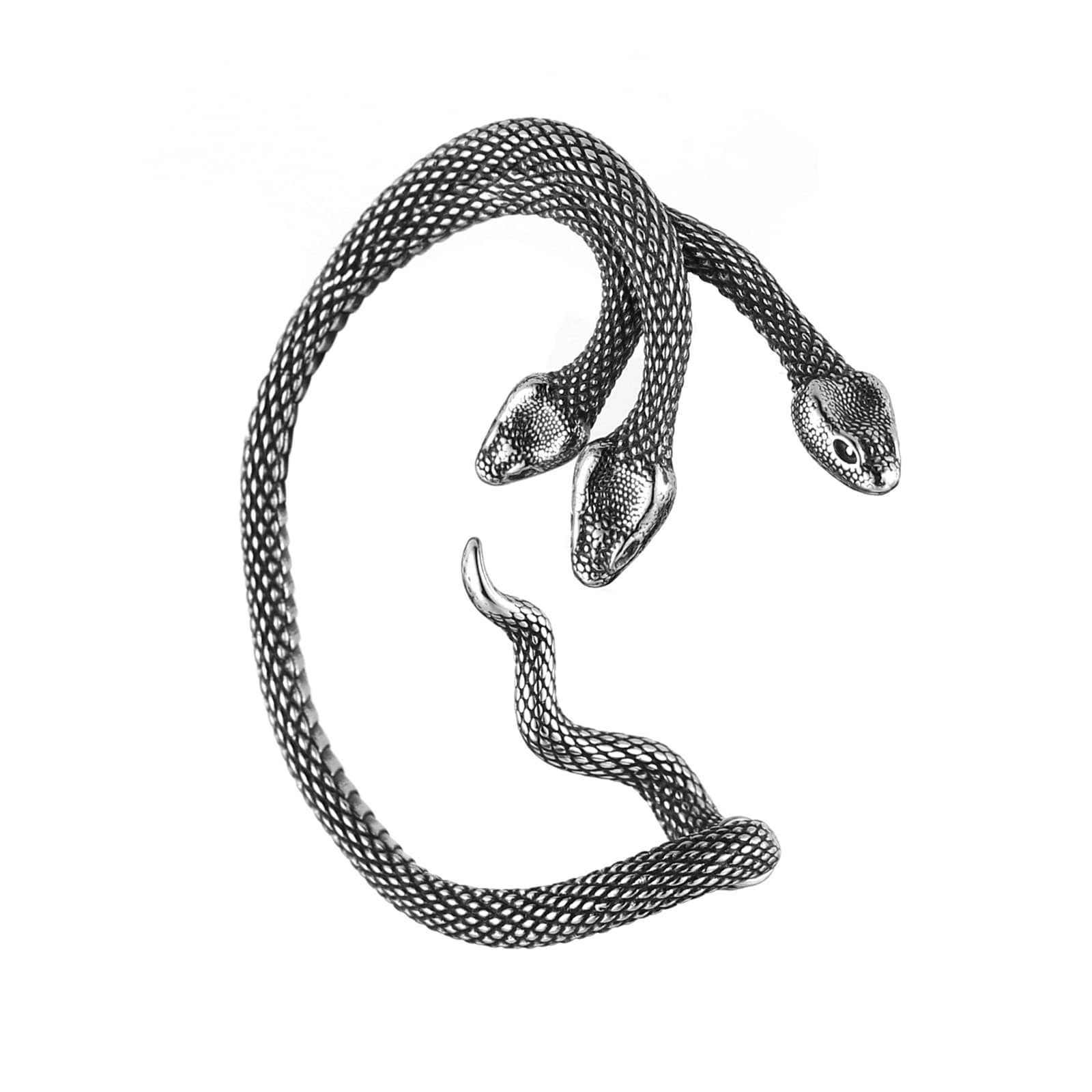 HZMAN Stainless Steel Retro Punk Gothic Dragon Cuff Earring for Men