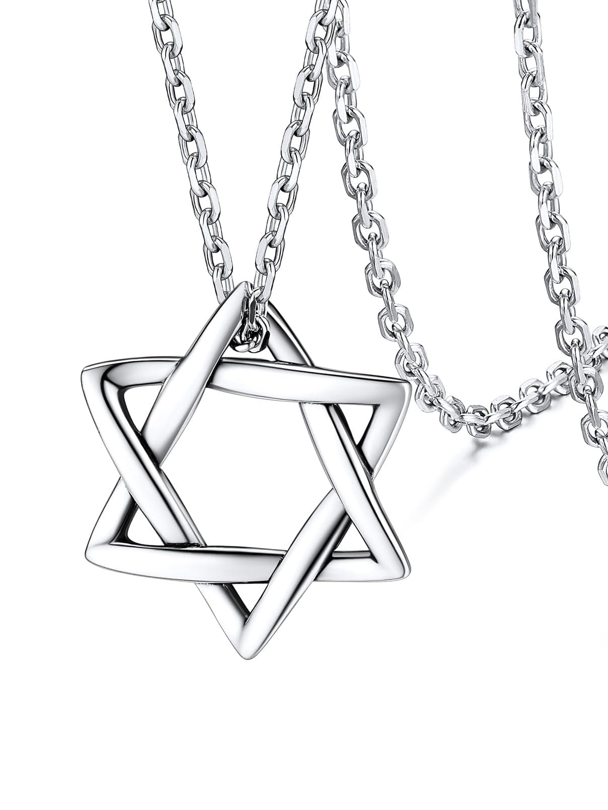 FaithHeart Sterling Silver Star of David Pendant for Women & Men