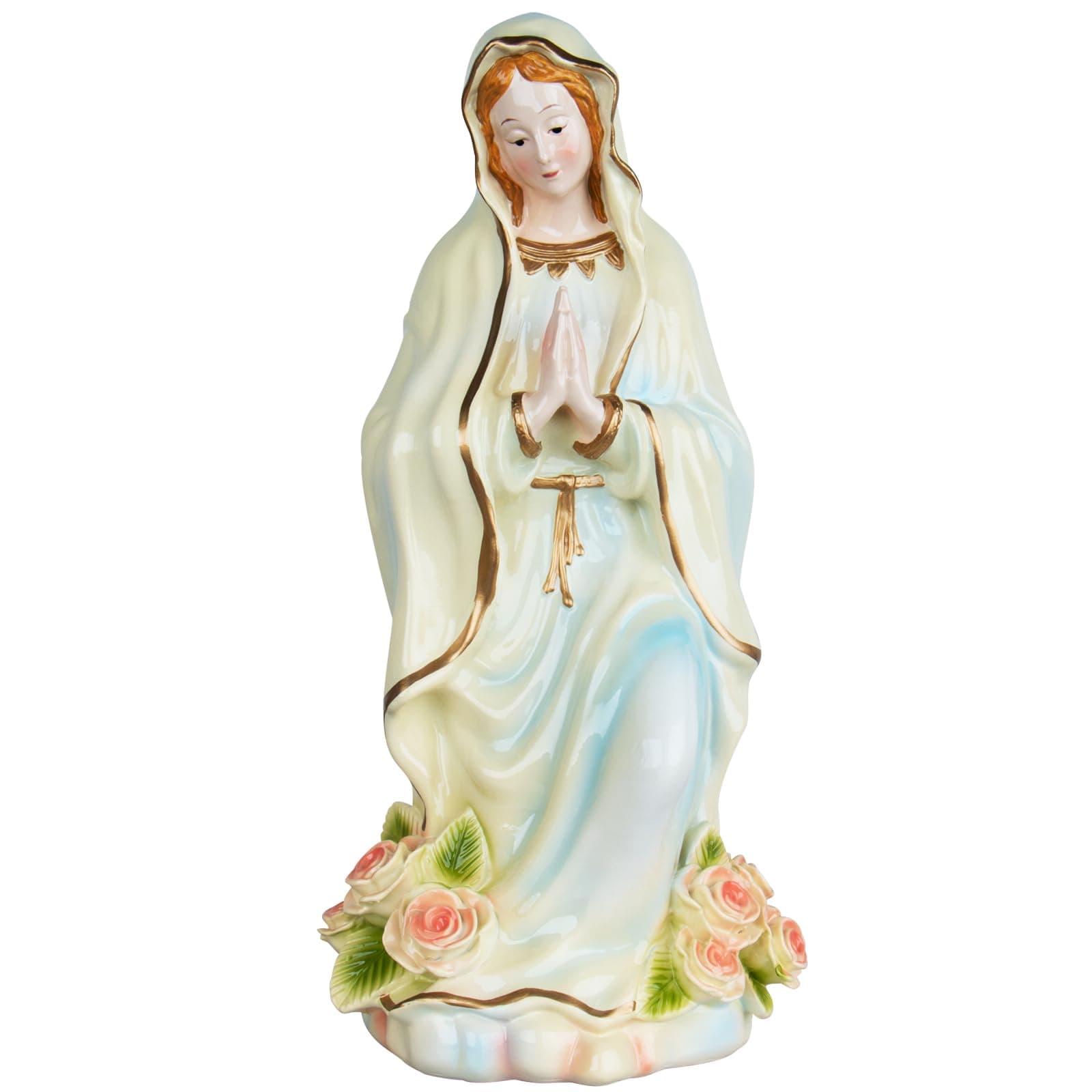 Swaite Virgin Mary Statue, 8 Inch LED Lighted, Religious Decor & Collection Gift