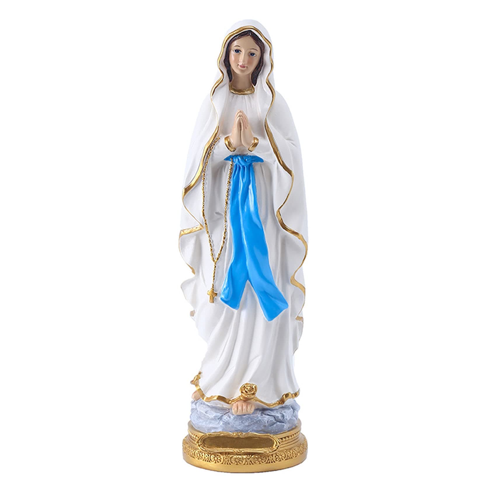 Qianling 8.7" Virgin Mary Statue for Catholic Altar Decor