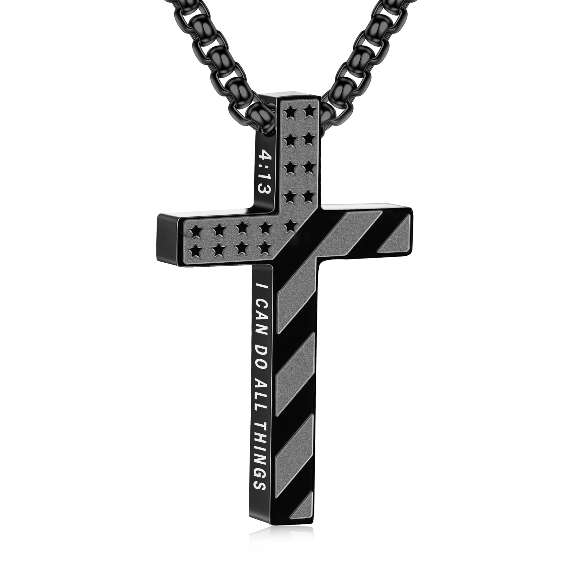 Stainless Steel Cross Necklace for Men Boys Graduation Gifts