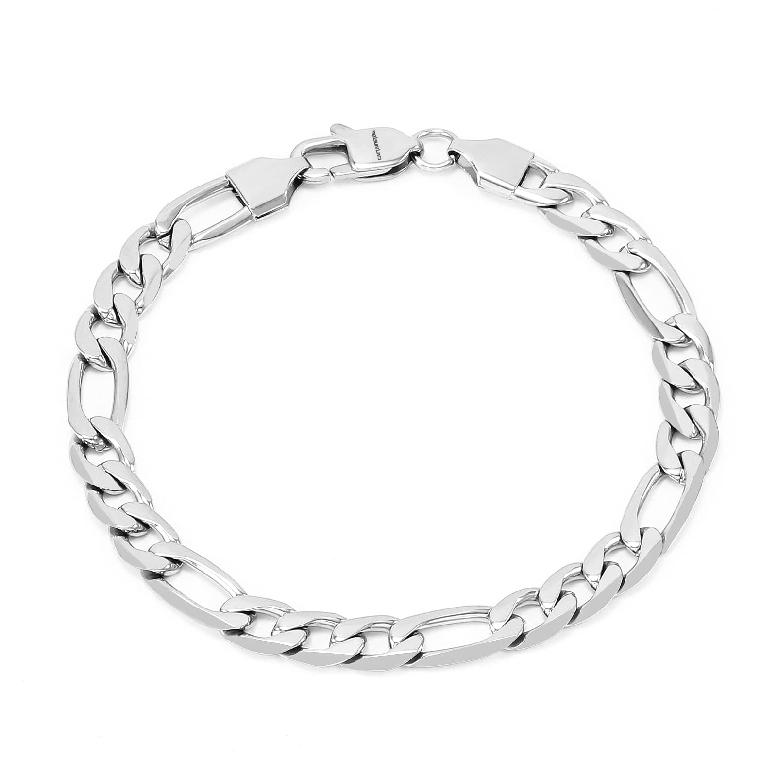 Figaro Bracelet for Men and Women, Stainless Steel Chain link Bracelet with Gold Plating