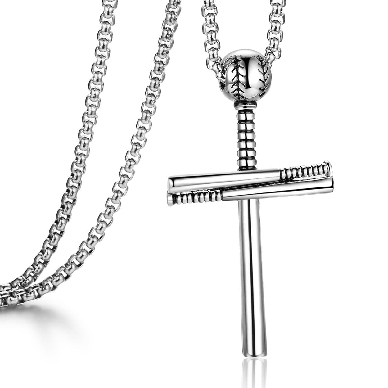 Rehoboth Baseball Bat Cross Pendant Necklace for Men and Women