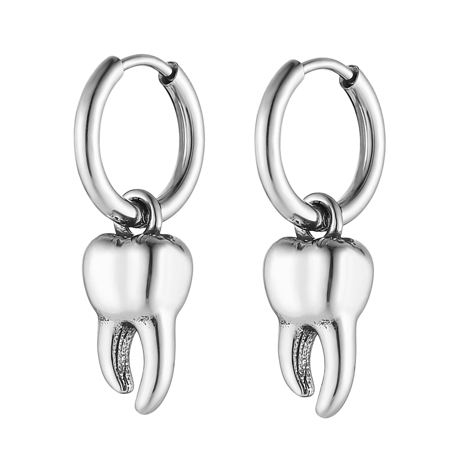 HZMAN Retro Stainless Steel Hinged Huggie Hoop Earrings for All