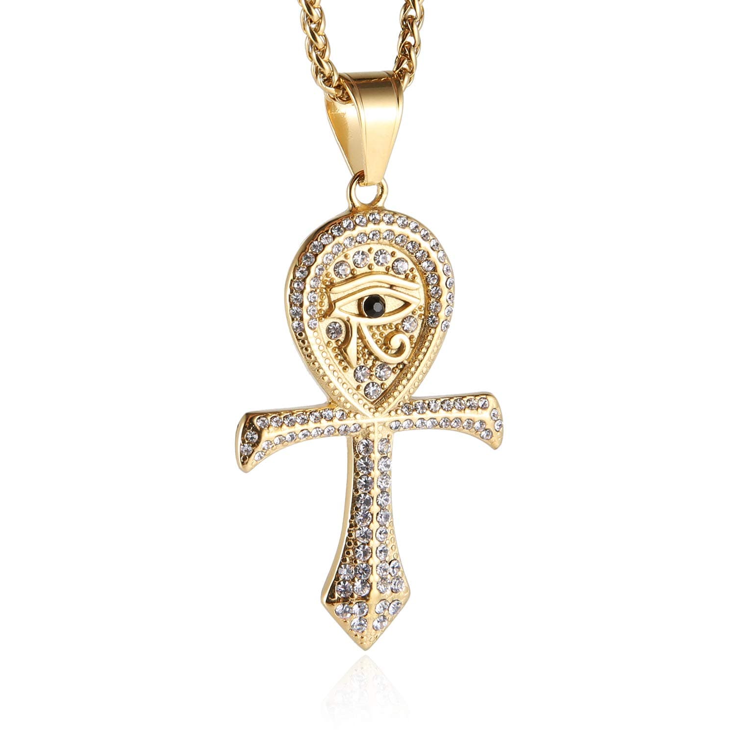 HZMAN CZ Eye of Horus Protection Pendant Necklace