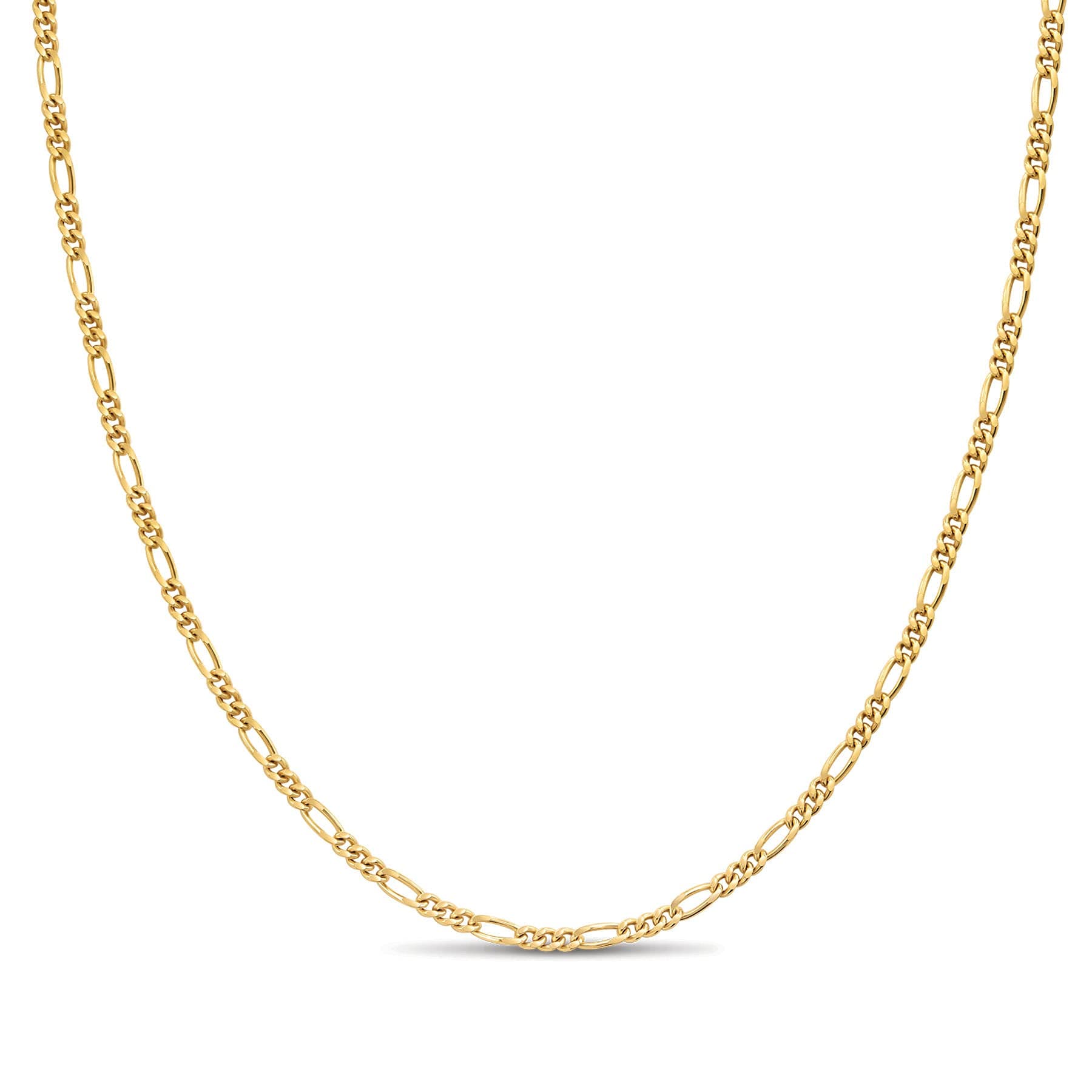 18k Gold Plated 925 Sterling Silver Figaro Necklace Chain for All