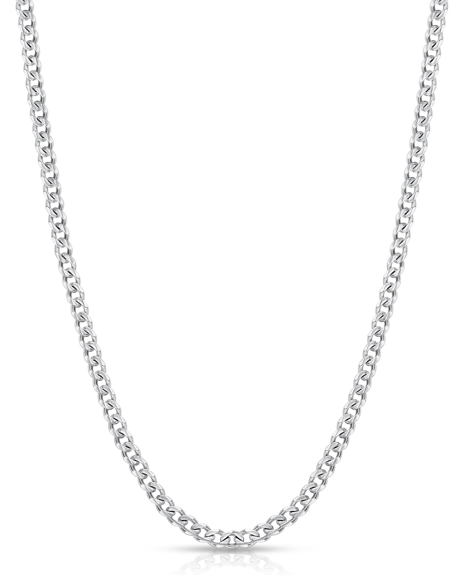 Fiusem Men's 14K Gold Plated Stainless Steel Chain Necklace, Silver Tone/Black, 16-28 Inches
