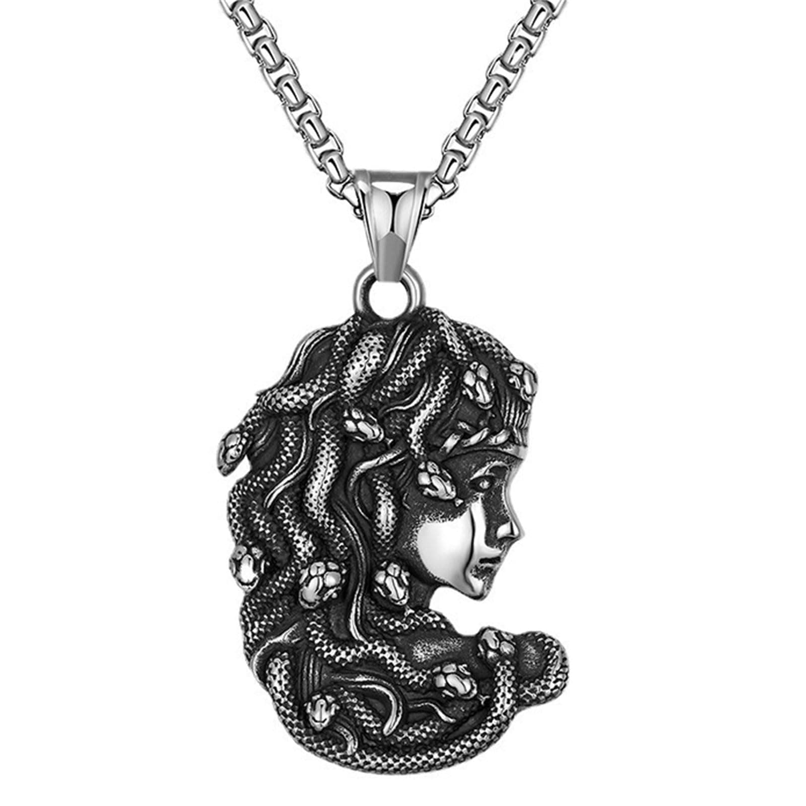 FeiYeup Ouroboros Snake Pendant Necklace for Men and Women