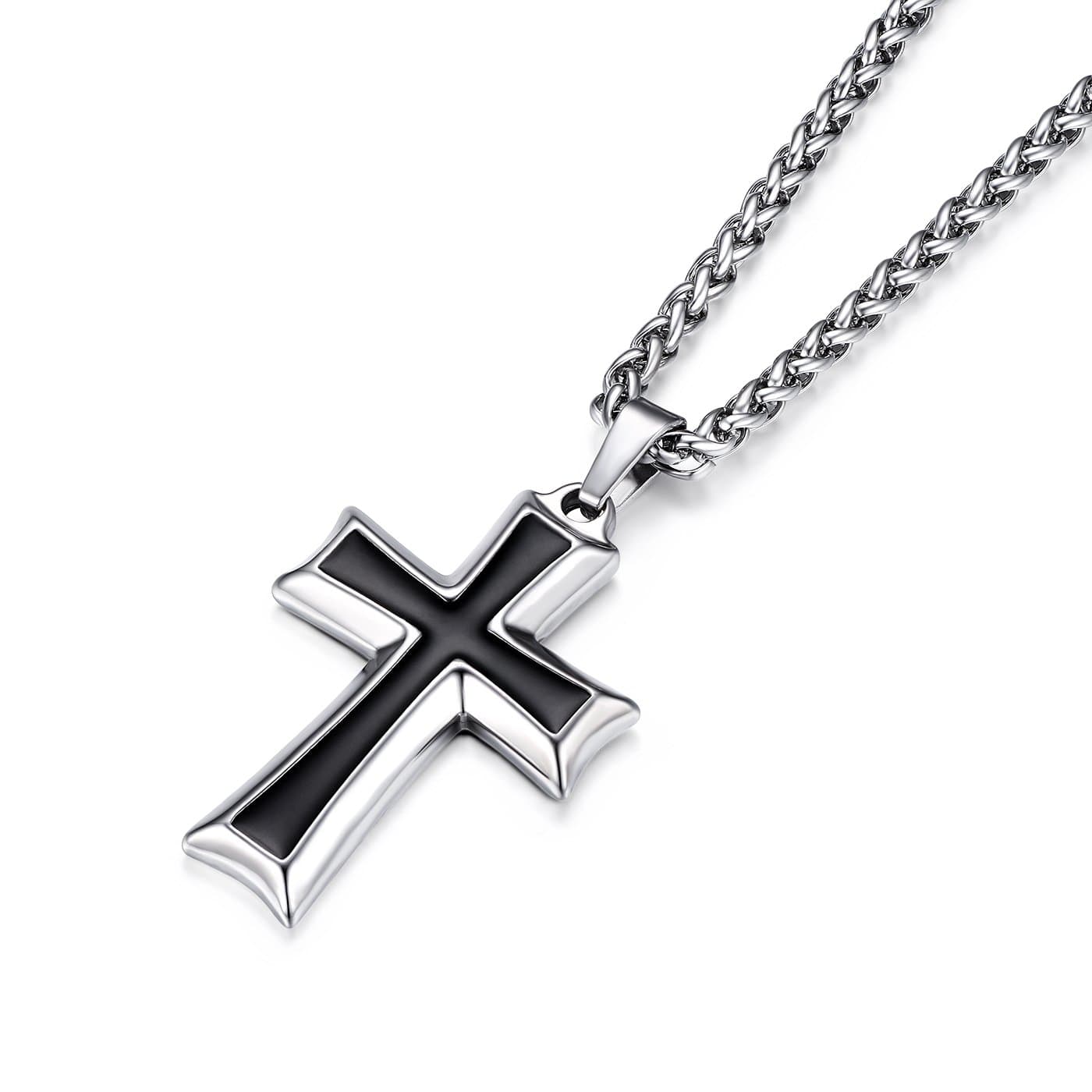 Mens Stainless Steel Cross Necklace
